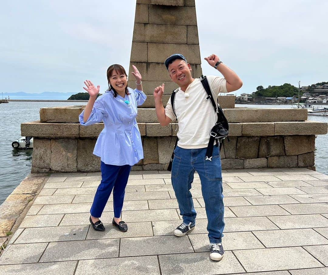 テレビ新広島さんのインスタグラム写真 - (テレビ新広島Instagram)「めずらしい組み合わせ🏕️  バイきんぐ・西村瑞樹さん＆河野行恵アナ✨  おなじみの西村さんですが… 河野アナとの組み合わせは少し新鮮🫶💓  6/9(金)は『スロイジ』広島中継！ 福山”鞆の浦”からお届けしました😆」6月9日 22時57分 - tss_tv_official