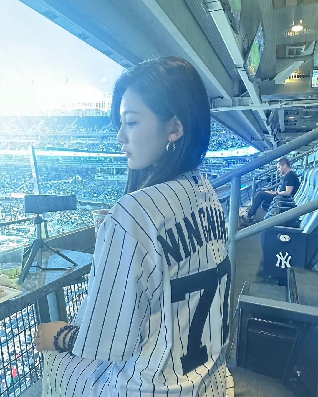 NINGNINGさんのインスタグラム写真 - (NINGNINGInstagram)「Thank you so much for inviting us!:))Go Yankees!!!⚾️🤍」6月9日 23時06分 - imnotningning