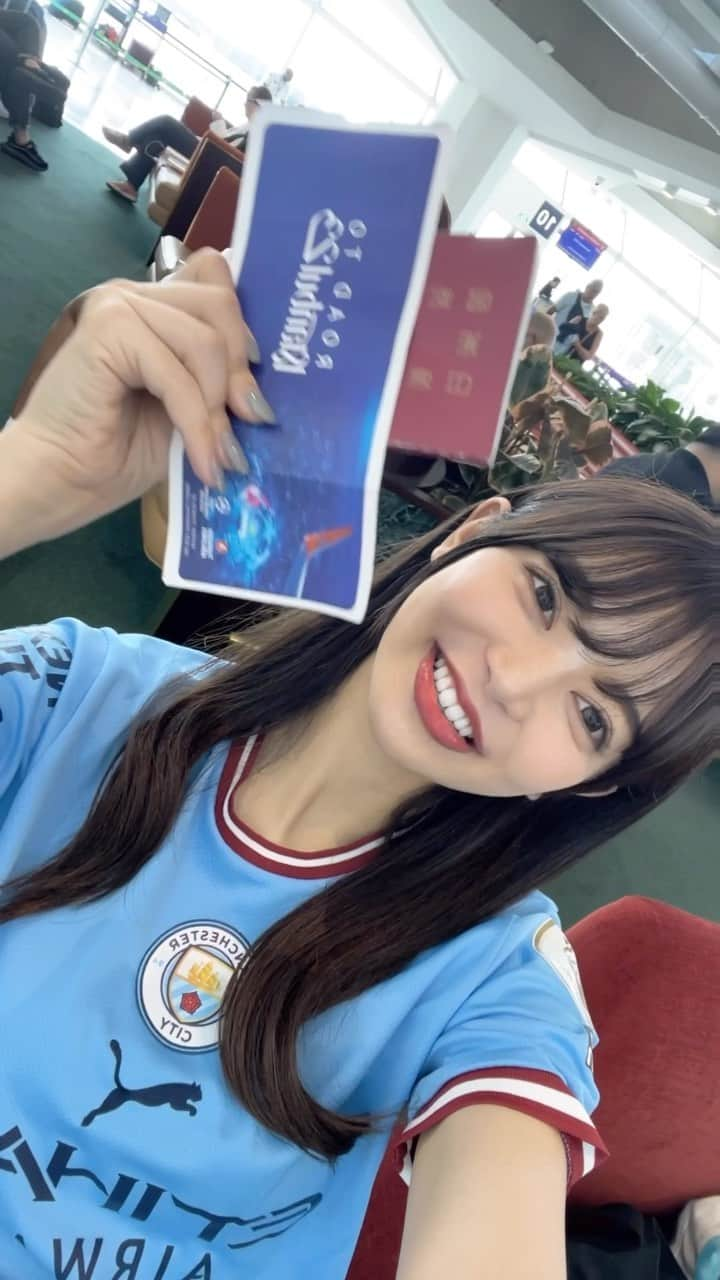 あやてん（島田彩加）のインスタグラム：「I'm going to Istanbul🇹🇷 Come on CITY!!!💙💙💙  #uclfinal  #mancity  #mcifanz  #mcfc  #manchestercityfc  #cityzens  #chanpionsleague  #manchestercity #ctid  #istanbul  #맨시티  #풋살  #サッカー観戦  #現地観戦  #マンチェスターシティ  #サッカー女子」