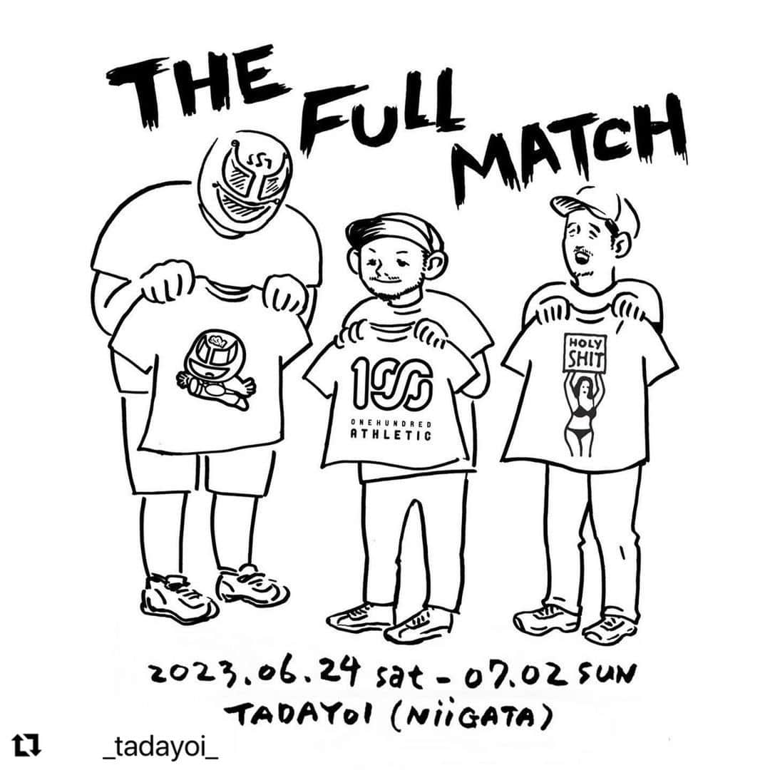 宇野薫のインスタグラム：「THE FULL MATCH 2023 に参戦決定！  小学3年生まで9年間住んでいました 第二の故郷新潟でササダンゴさん、井上さんと一緒に イベントに参加できるなんて本当に楽しみです。  6月24日(土曜日) 25日(日曜日)の2日間 @_tadayoi_  店頭にいますので、 皆さまお待ちしております！  #Repost @_tadayoi_ with @use.repost ・・・ 【THE FULL MATCH 2023】 昨年大好評だった、東京・三軒茶屋にあるカフェ「HOLY SHIT」のポップアップを今年も開催致します。 . 昨年も共催したスーパー・ササダンゴ・マシン選手の「ササダンゴ商会」に加え、今年はMMAファイター・宇野薫選手主宰の「ONEHUNDRED ATHLETIC（100A）」も参戦決定。 3つのアパレルが一堂に会します。 . 100Aからリリースされる今回のポップアップの記念Tシャツなど、会期限定アイテムも。 . 6月24（土）・25（日）の2日間は宇野薫、スーパー・ササダンゴ・マシン、井上崇宏（HOLY SHIT,KAMINOGE）も在店予定です。 お楽しみに。  会期 2023年6月24日（土）〜7月2日（日）※6月28日（水）は定休日  営業時間 13時〜19時」
