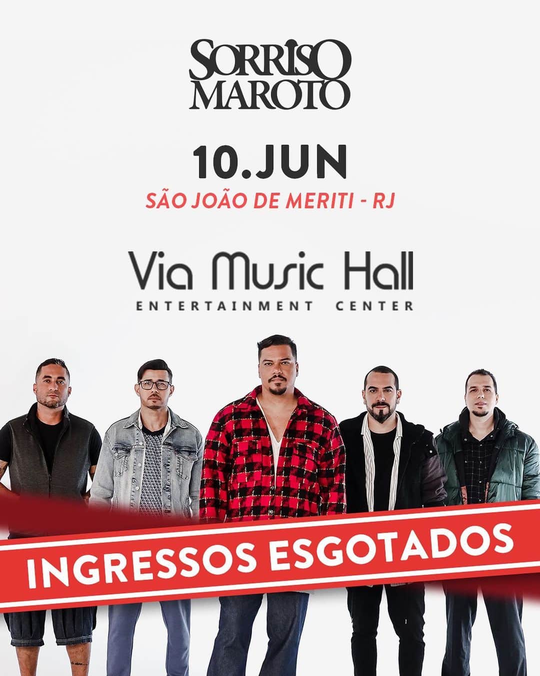 Sorriso Marotoのインスタグラム：「Alô São João do Meriti-RJ, vocês ESGOTARAM OS INGRESSOS do @viamusichall! 🙌🏽🔥  Prepare o coração que o sábado vai ser com Sorriso, a gente promete que vai rolar uma seleção das românticas pra vocês. 😍  Vambora, vai ser lindo! ♥️」