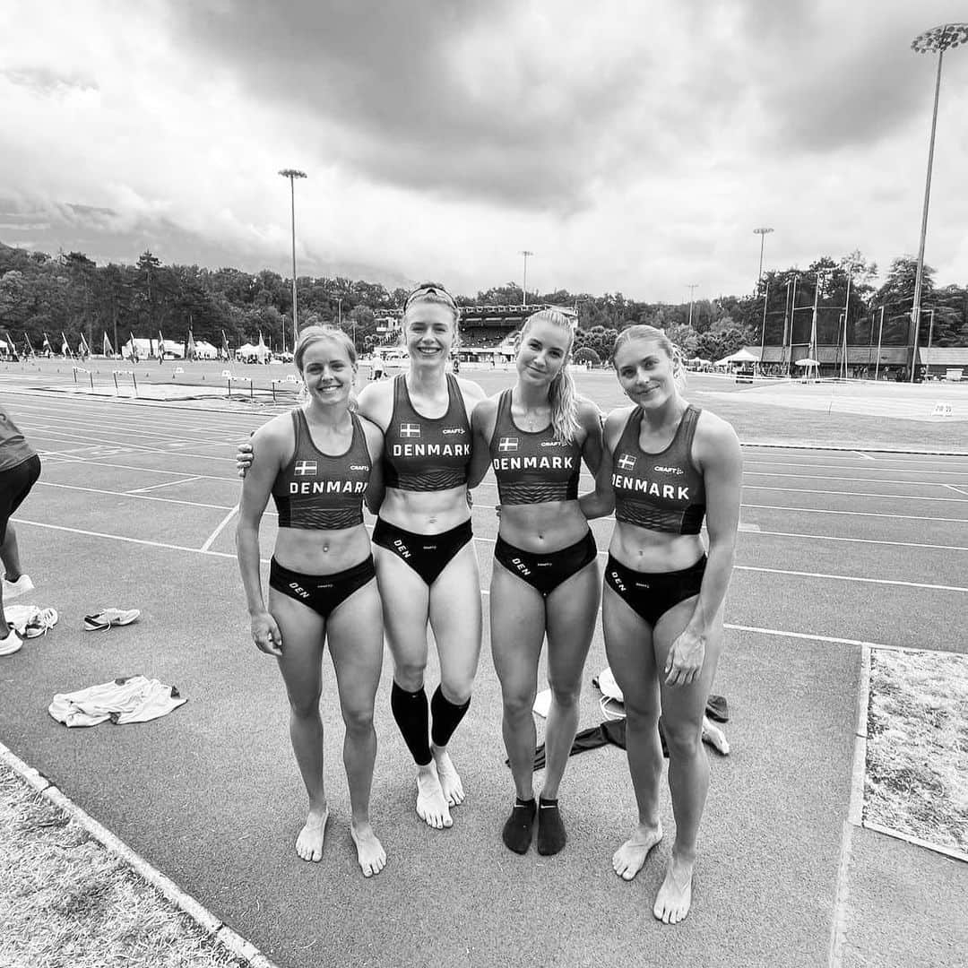 マチルドU・クラマーのインスタグラム：「First 4x100 of the season w. @the_danish_relayteam ⚡️  Decided to pull out of the 100. Everything is fine. I just want to ease in to the season and make sure my body can keep up with it all 🤗 #BetterSafeThanSorry」