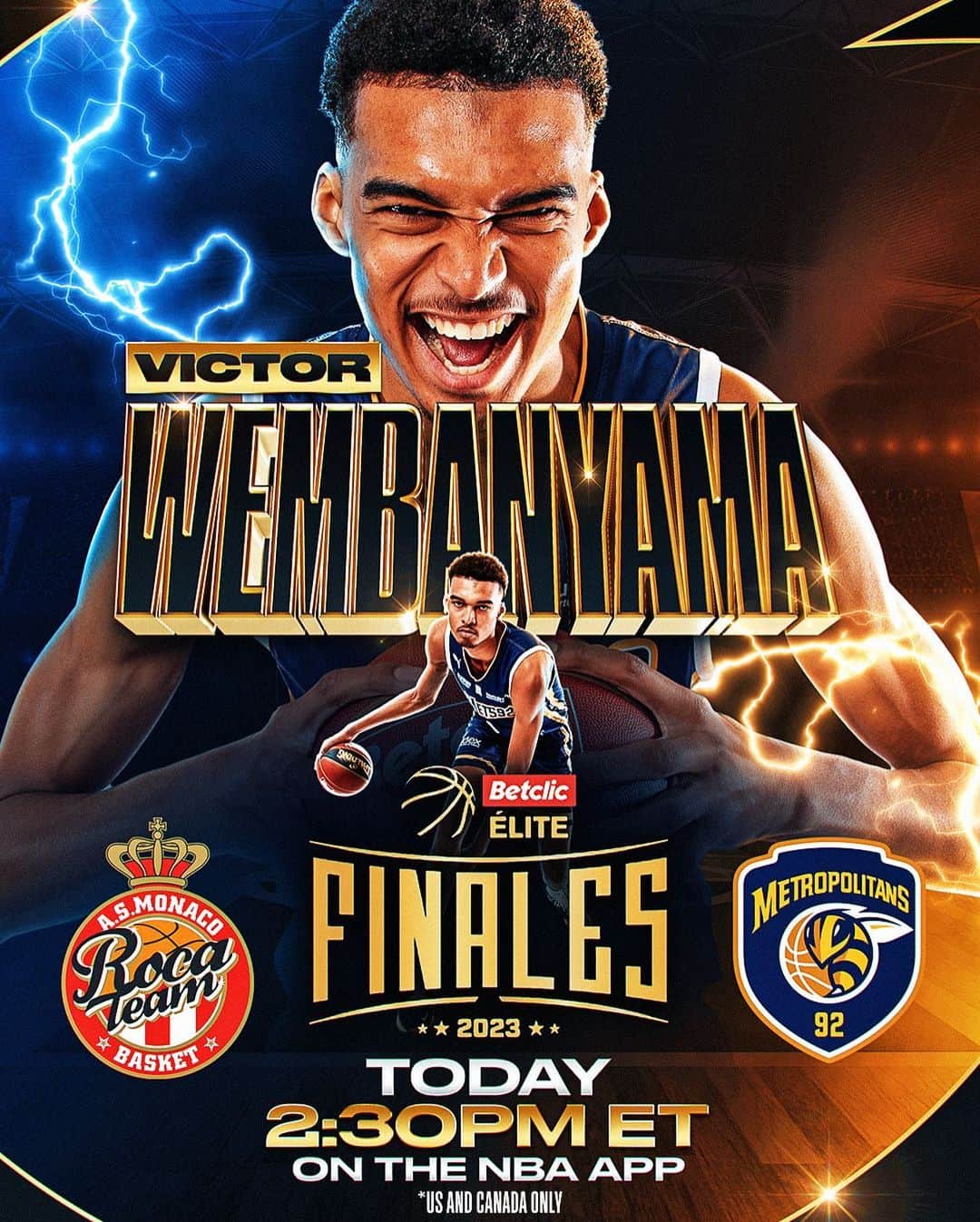 NBAさんのインスタグラム写真 - (NBAInstagram)「#NBADraft prospect Victor Wembanyama and Metropolitans 92 continue their title chase!   Watch Game 1 of their LNB Finals matchup against AS Monaco, today at 2:30pm/et on the NBA App (link in bio)!」6月10日 22時07分 - nba