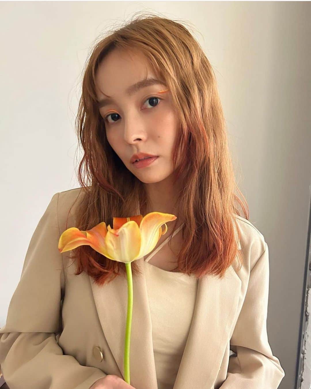 Switch HAIRのインスタグラム：「style by / @coro_hoshi   #switch #switchhairfukuoka  #福岡美容室　#大名美容室 #デザインカラー　#ポイントカラー #オレンジ　#オレンジカラー」