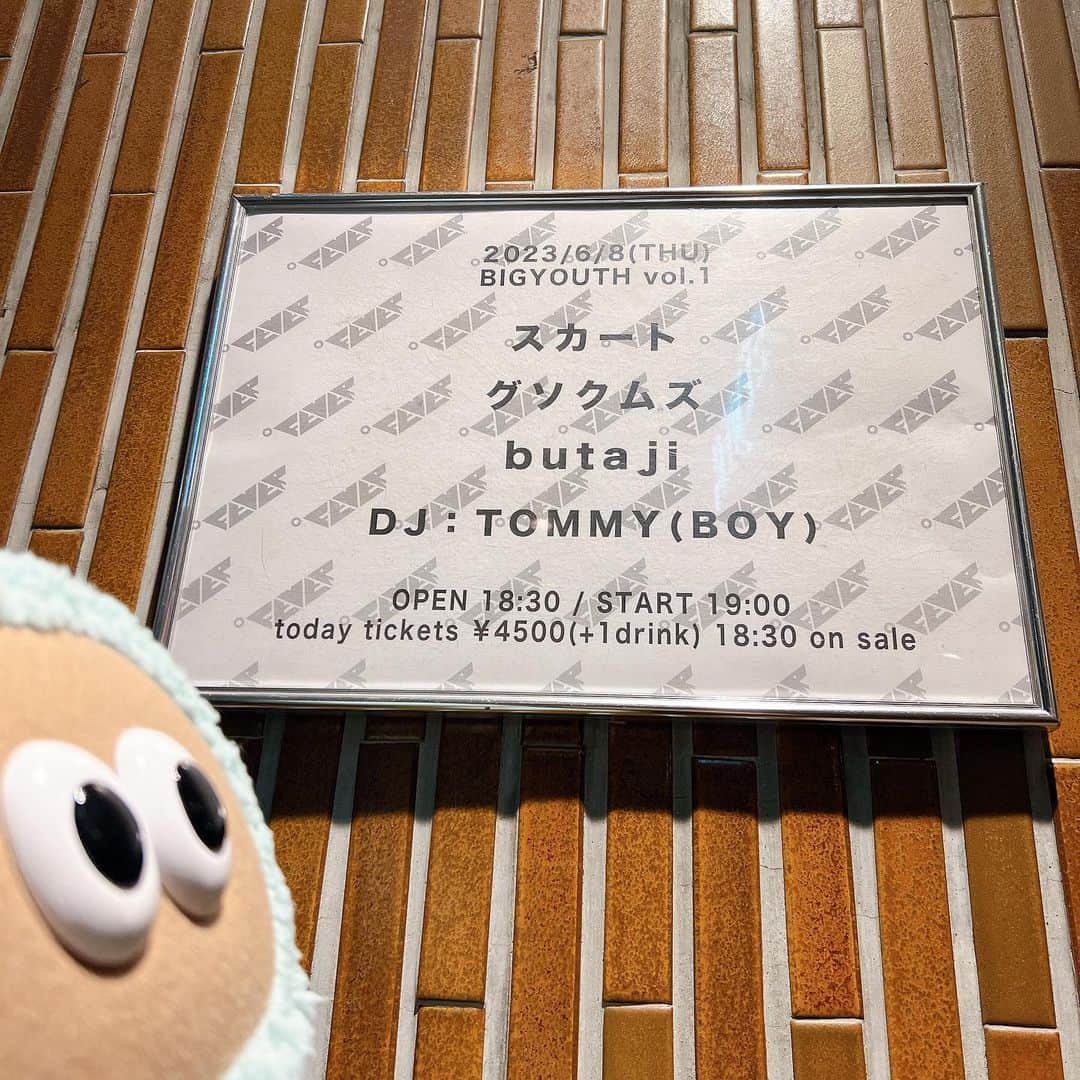 たぬきゅんのインスタグラム：「#なかよし放送局 でお馴染みの串田さんがパーティーやりはじめるって聞いたから遊び行ったよ( (Ꙭ) )ナイスパーティーだった！  ドリンクチケットがチキンにできるの🍗斬新なライブハウス〜！」