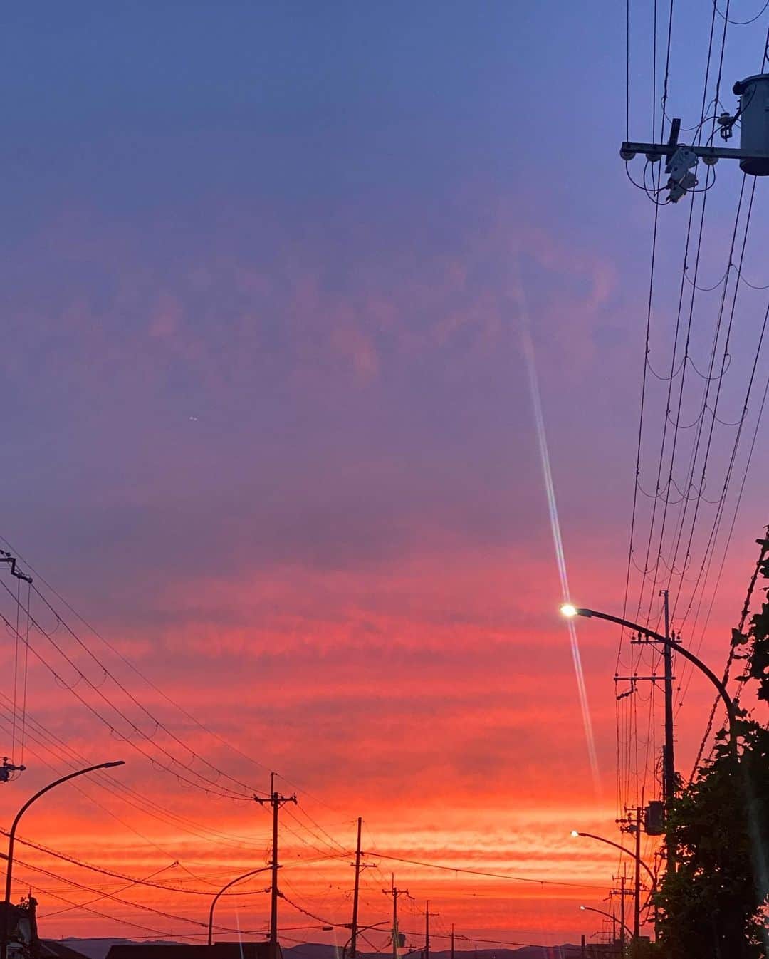 奥田恵梨華さんのインスタグラム写真 - (奥田恵梨華Instagram)「昨日見た夕焼けがすごかった。加工とかフィルターじゃなくて本当にこの色だった。 反対側の空は、水色とピンクのしましま。 こんなにオレンジの空初めて。いや、昔見たことあったかもしれないけど。 #夕焼け #空 #sunset」6月10日 23時01分 - erikaokuda_official