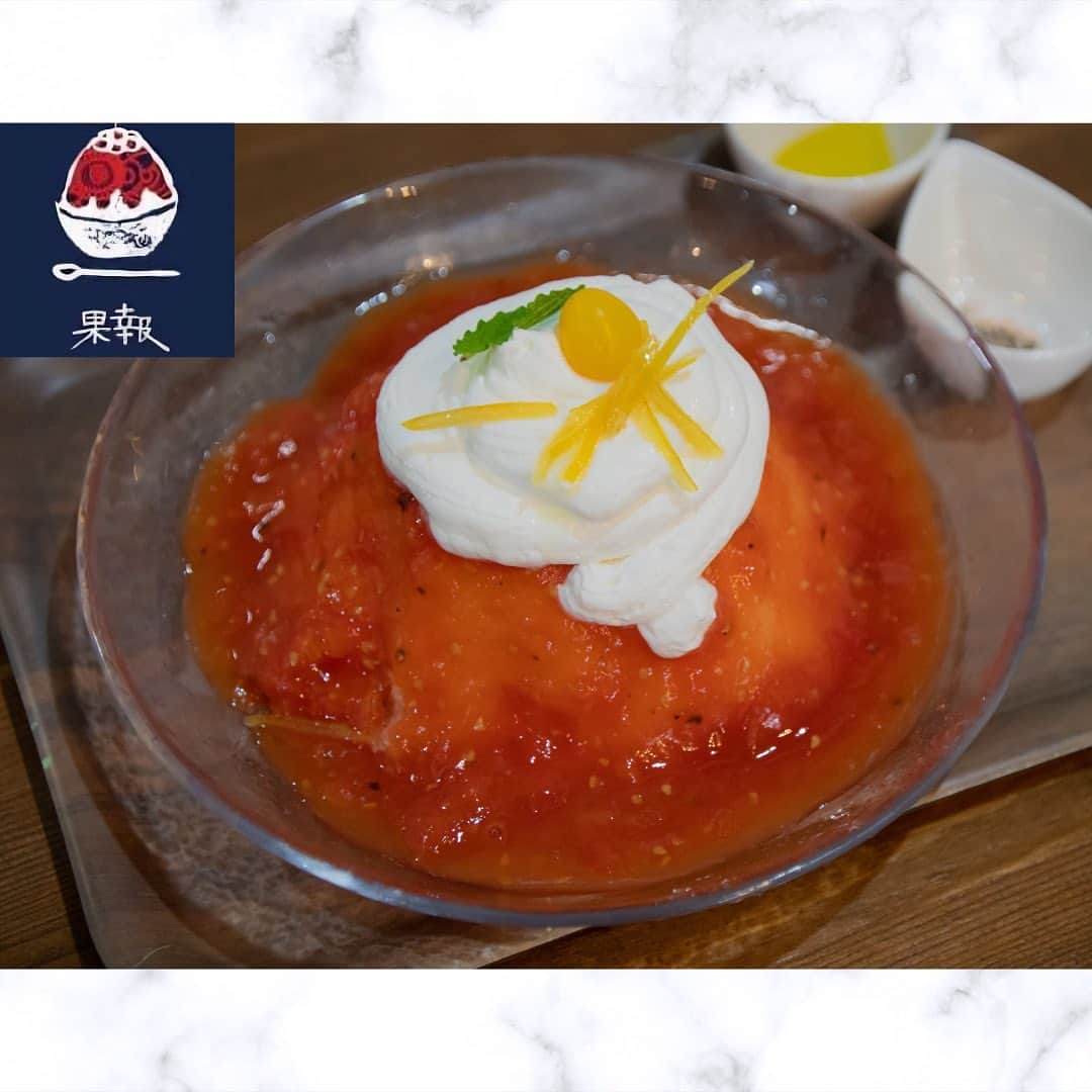 遊佐ちえみさんのインスタグラム写真 - (遊佐ちえみInstagram)「🌺🌴🍧  📍沖縄Cafe 果報～ カフー ～ 静岡県浜松市西区古人見町1089  沖縄気分を味わいたくなったら、 間違いなくここ！！🥳  初めて食べた『濃厚トマトのかき氷』は トマトの概念が変わりました🍅  本当に美味しくって1口食べたら スプーンが止まらない！  味変も楽しめるのも魅力♥️  食べていただかないと この魅力は伝わりません😌🍅  photo by (@satomi0828 )  #カフー #沖縄cafe果報 #果報 #かき氷 #種類豊富 #トマトのかき氷 #ソーキそば #おむサンド #スパムおにぎり  #沖縄グルメ #ランチ #オシャレ #浜松観光 #浜松グルメ #浜松ランチ #海の湖HAMANAジェンヌ #visit浜名湖」6月10日 18時00分 - yusa_cgram