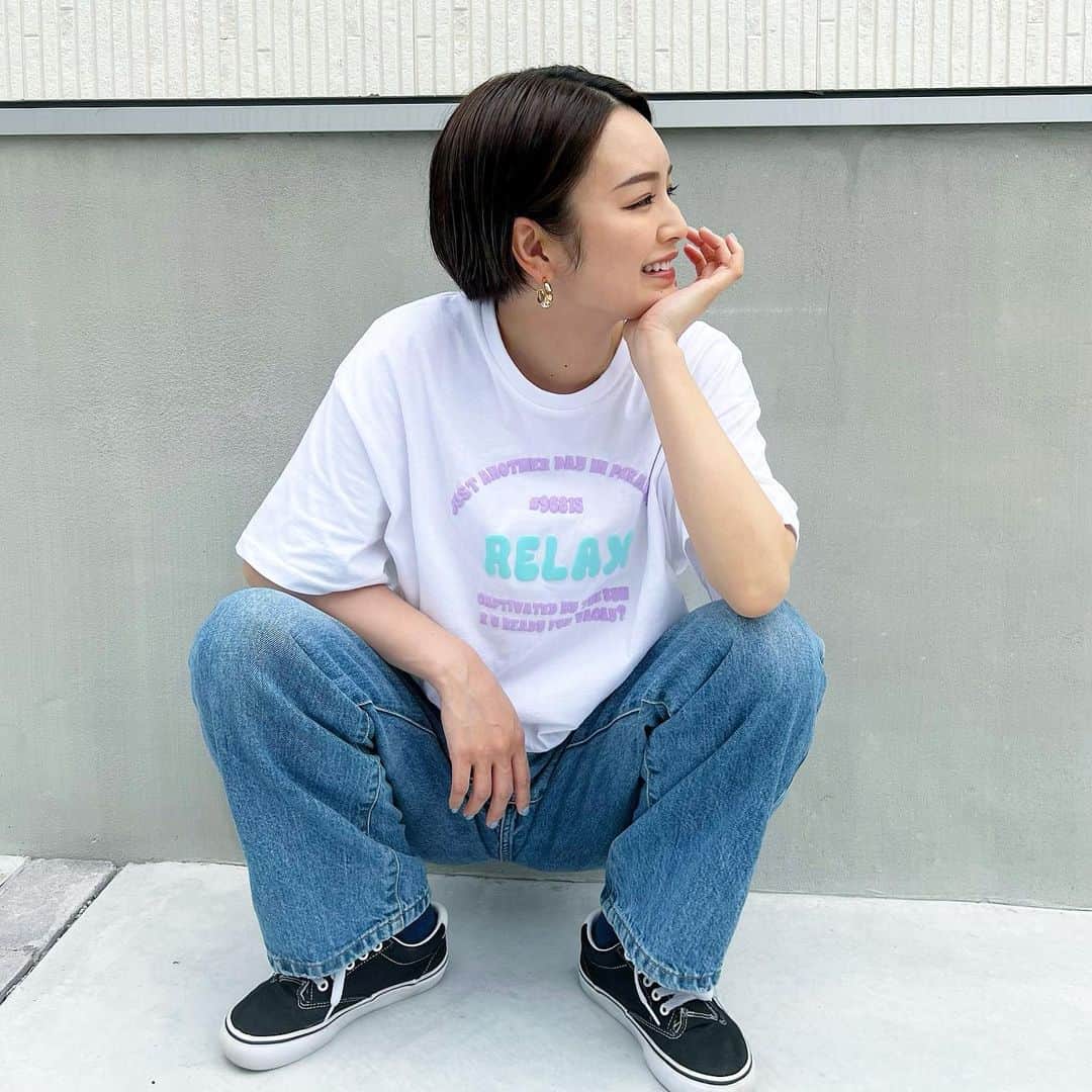 富久美玲のインスタグラム：「🆕 . #totheseahawaii  Tシャツ ▷フリーサイズ . #身長152cm#mireistylecode#ootd」