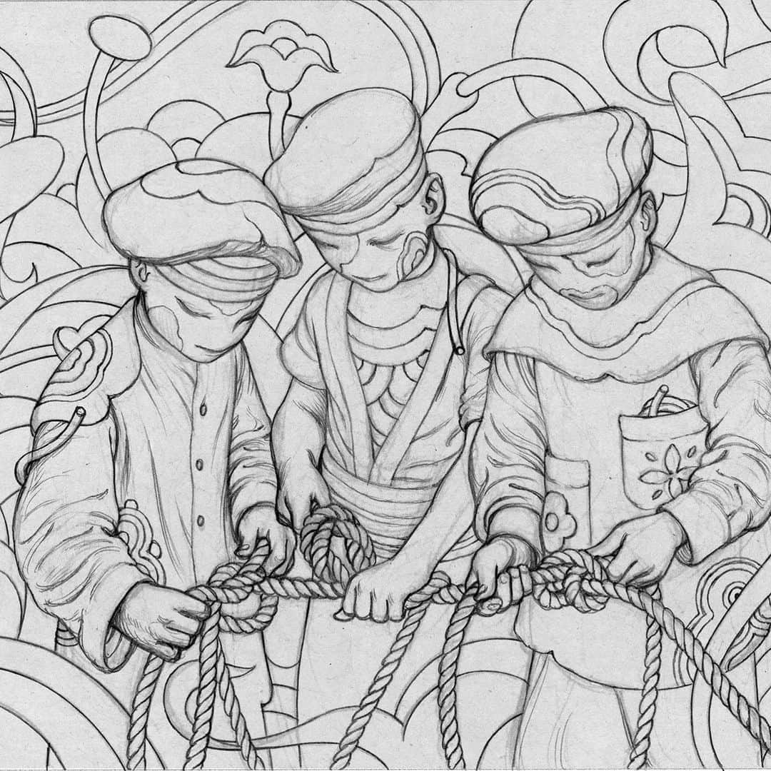 ジェームス・ジーンのインスタグラム：「Rope II sketch WIP 🪢🪢🪢」