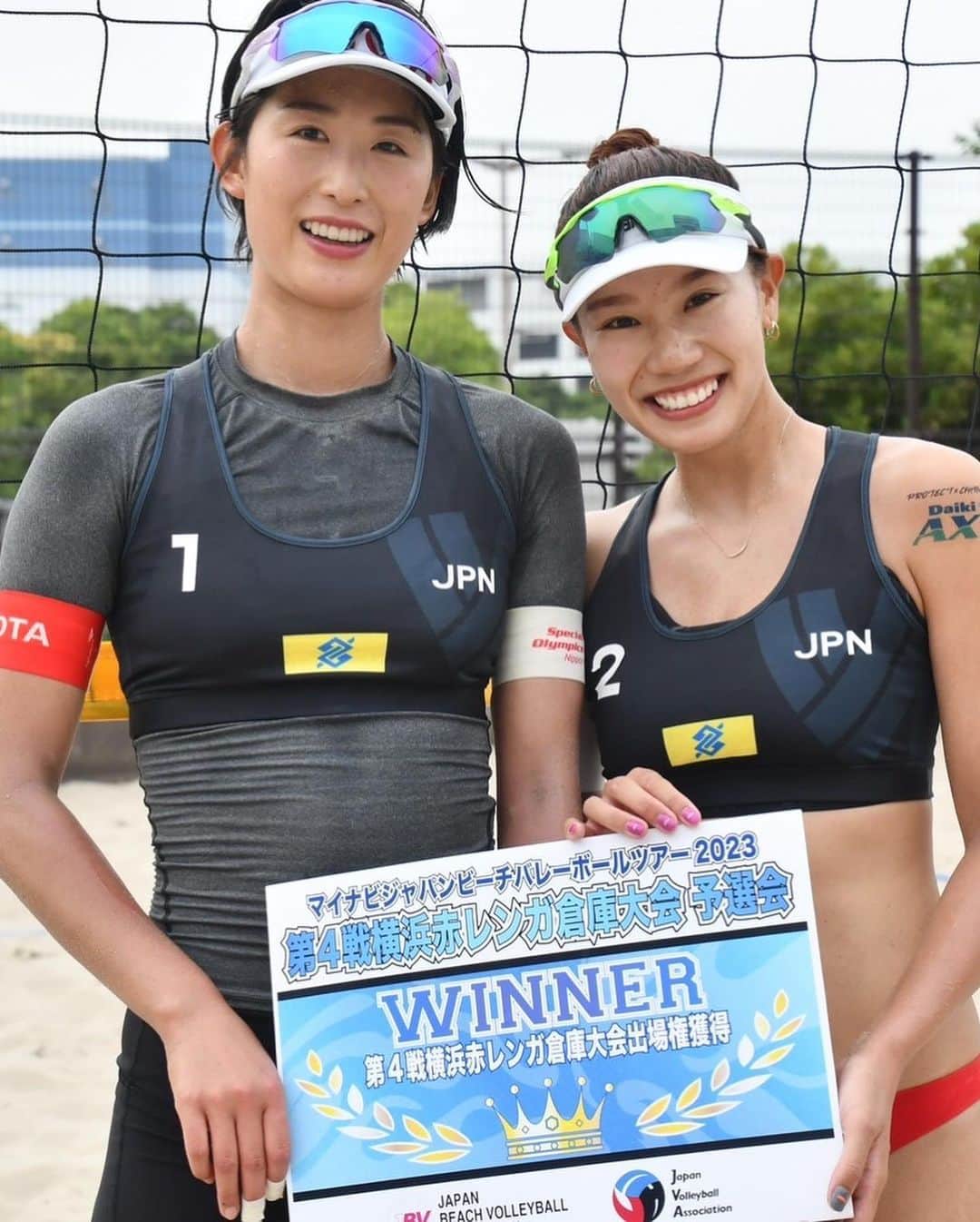 橋本涼加のインスタグラム：「#toyota #beachvolley #kawasaki #yokohama #japan   予選2試合勝利し、ジャパンツアー第4戦横浜赤レンガ倉庫大会に出場できることになりました。 平塚大会準々決勝を怪我のため棄権してしまいましたが、回復してきました。 来週が楽しみです。頑張るぞー」