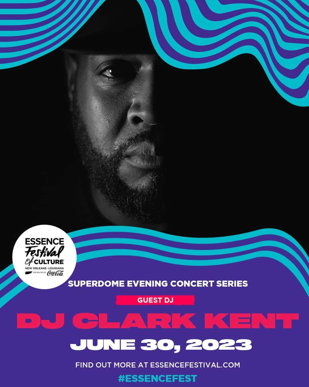DJ Clark Kentのインスタグラム：「I will be at the 2023 Essence Festival of Culture at the Caesars Superdome in New Orleans. I'm curating a tribute to hip hop during my DJ set! You do not want to miss the all-star salute to 50 years of Hip-Hop. Get your tickets at Ticketmaster.com right now. See you in Nola! #EssenceFest」
