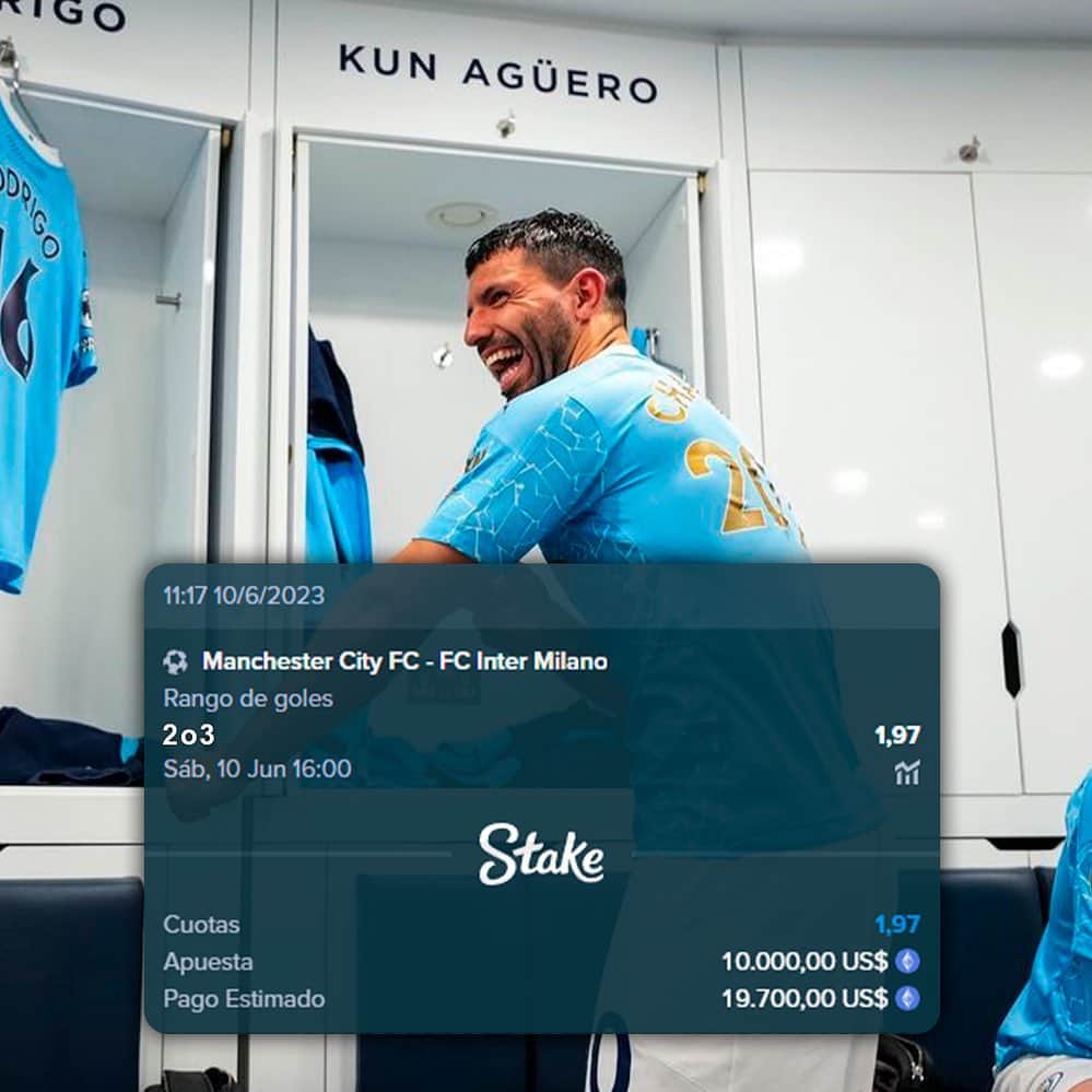 のインスタグラム：「Come on @mancity , @stake  #uclfinal」