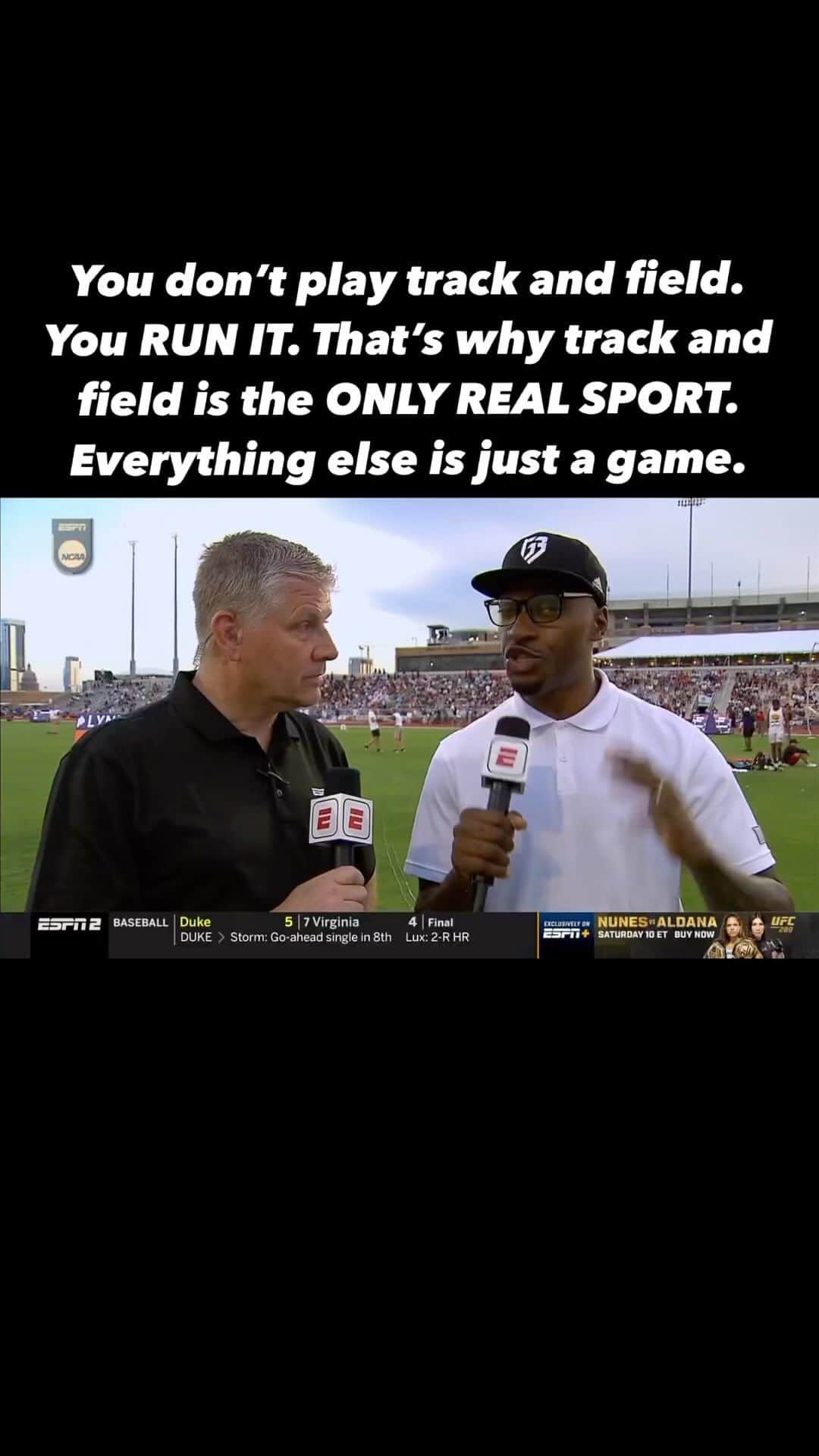 ロバート・グリフィン3世のインスタグラム：「Argue with yo Momma.  Tune in for the Women’s NCAA Track and Field Championships tonight at 9pm ET ESPN 2/ESPN+  #espn #trackandfield #sport #athletics #g3analysis #rg3 #rgiii」
