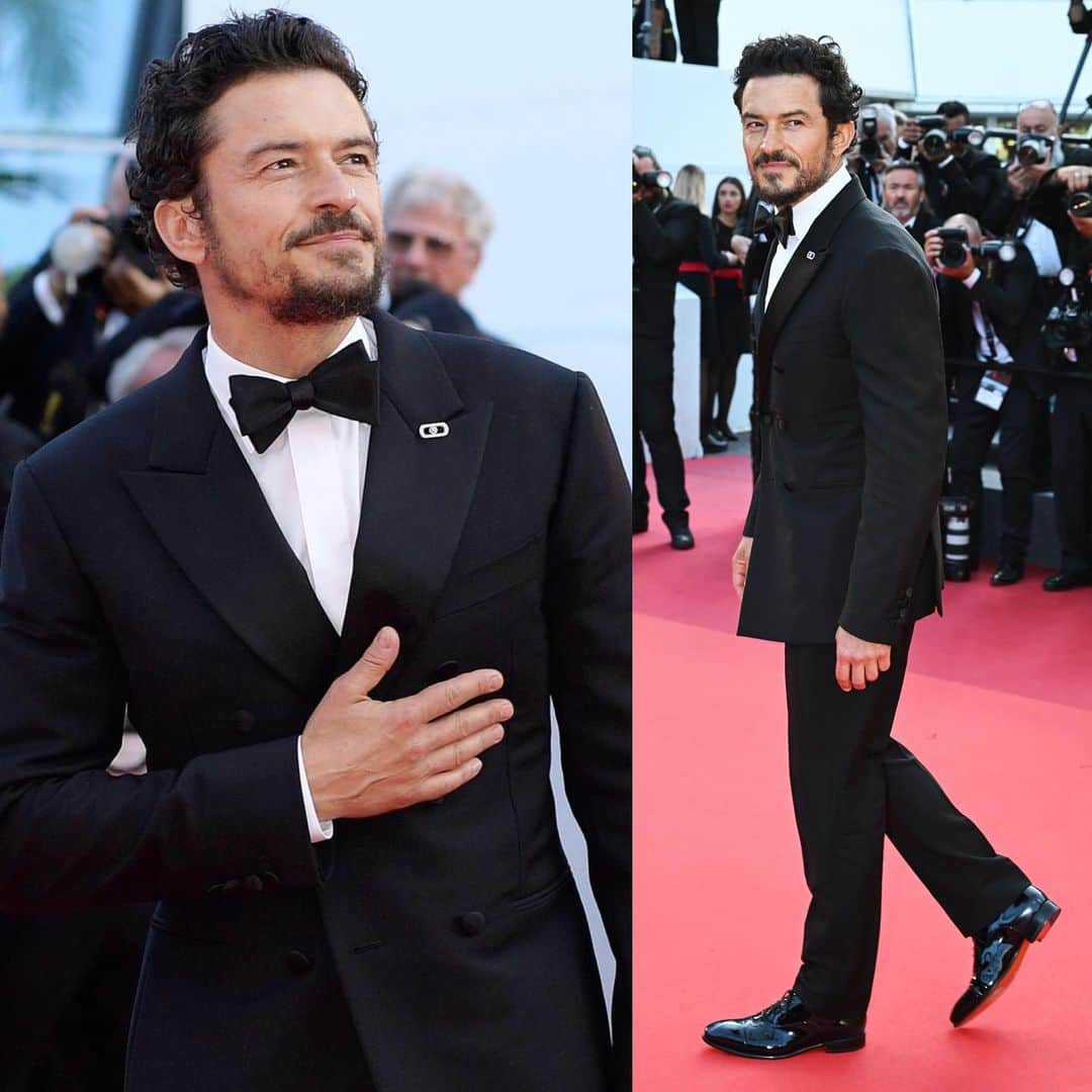 Monty Jacksonのインスタグラム：「🖤 ORLANDO BLOOM 🖤  #cannes 2023  🤵🏻 @berluti  💎 @messikajewelry  👞 @santoniofficial」