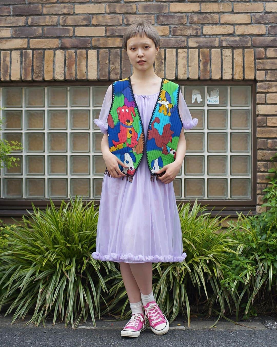 PUNK CAKEさんのインスタグラム写真 - (PUNK CAKEInstagram)「🐶 NEW ARRIVAL 🐶 ☑︎ Dog fringe vest【SOLD】 ☑︎ lavender vintage lingerie dress  Now on sale ➡︎ ONLINE STORE   model / @momooka_koyoi」6月11日 17時41分 - punk_cake