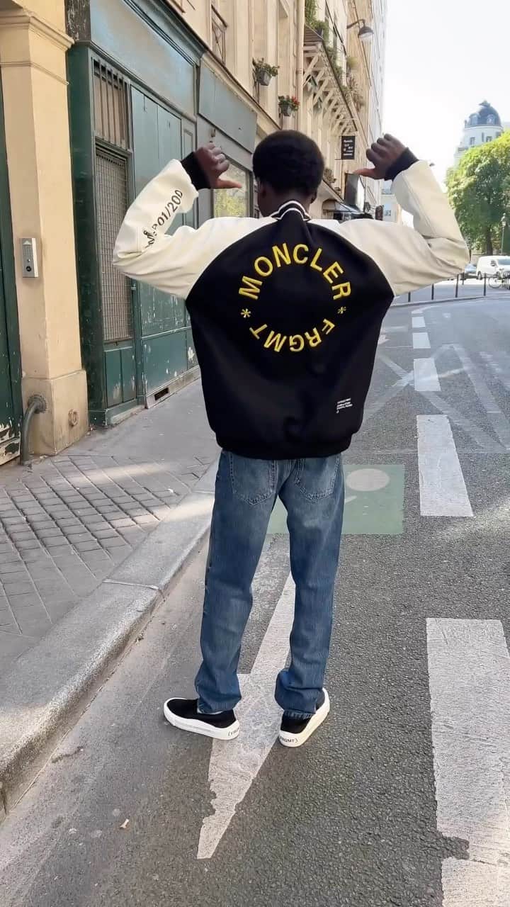 MATCHESFASHION.COMのインスタグラム：「Just landed: @moncler x FRGMT. The collection celebrates a subtle, pared down design language. Discover varsity jackets, tracksuits, and logo-print T-shirts.」