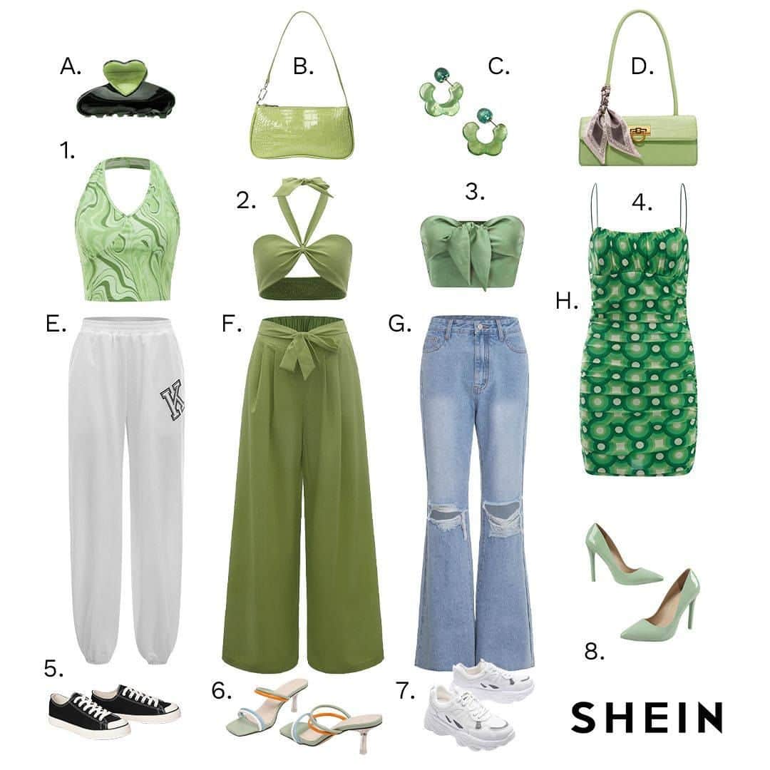 SHEINのインスタグラム：「Gemini dressing! 💃♊ Embrace your duality, mix and match to create a fit as dynamic as you are 💚 Which combo is your versatile vibe? 👇  🔎1584404 2466369 7606792 9921278 10415337  #SHEIN #SHEINforAll #SHEINstyle #fashion #chic」