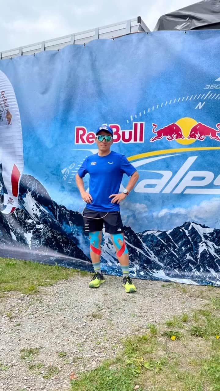 江本悠滋のインスタグラム：「Race Day 1 at @redbullxalps for the TEAM JAPAN  Yuji is still hike up to take off and fly until the goal TP2 and more !  Thanks to all for your incredible support.  Stay connected !」