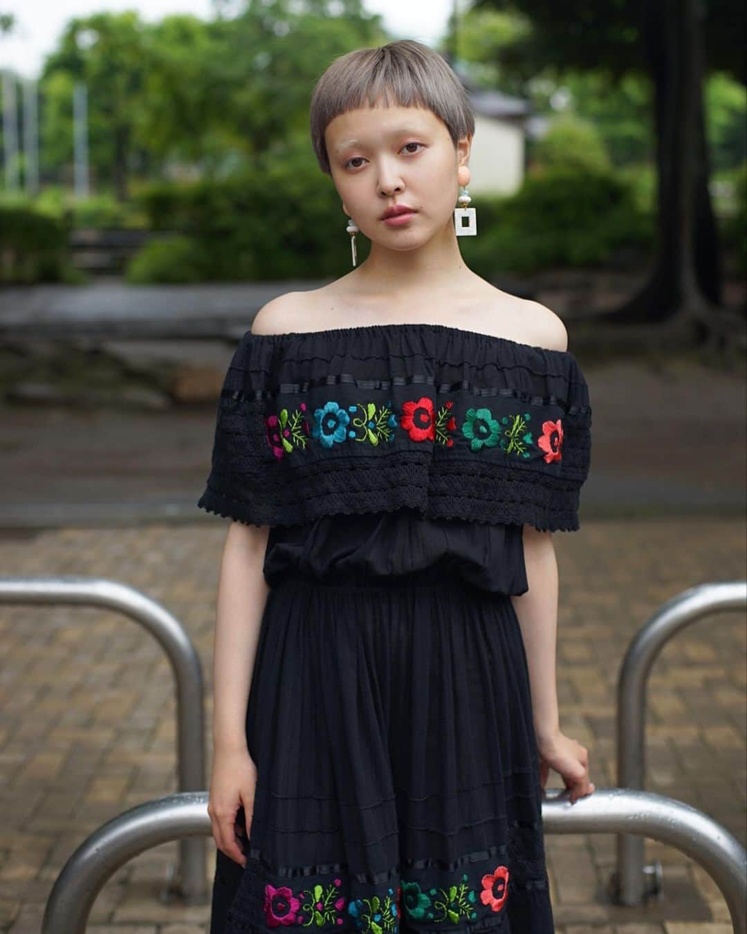 PUNK CAKEさんのインスタグラム写真 - (PUNK CAKEInstagram)「🐶 NEW ARRIVAL 🐶 ☑︎ Black cotton ethnic dress【SOLD】  Now on sale ➡︎ ONLINE STORE   model / @momooka_koyoi」6月11日 17時50分 - punk_cake