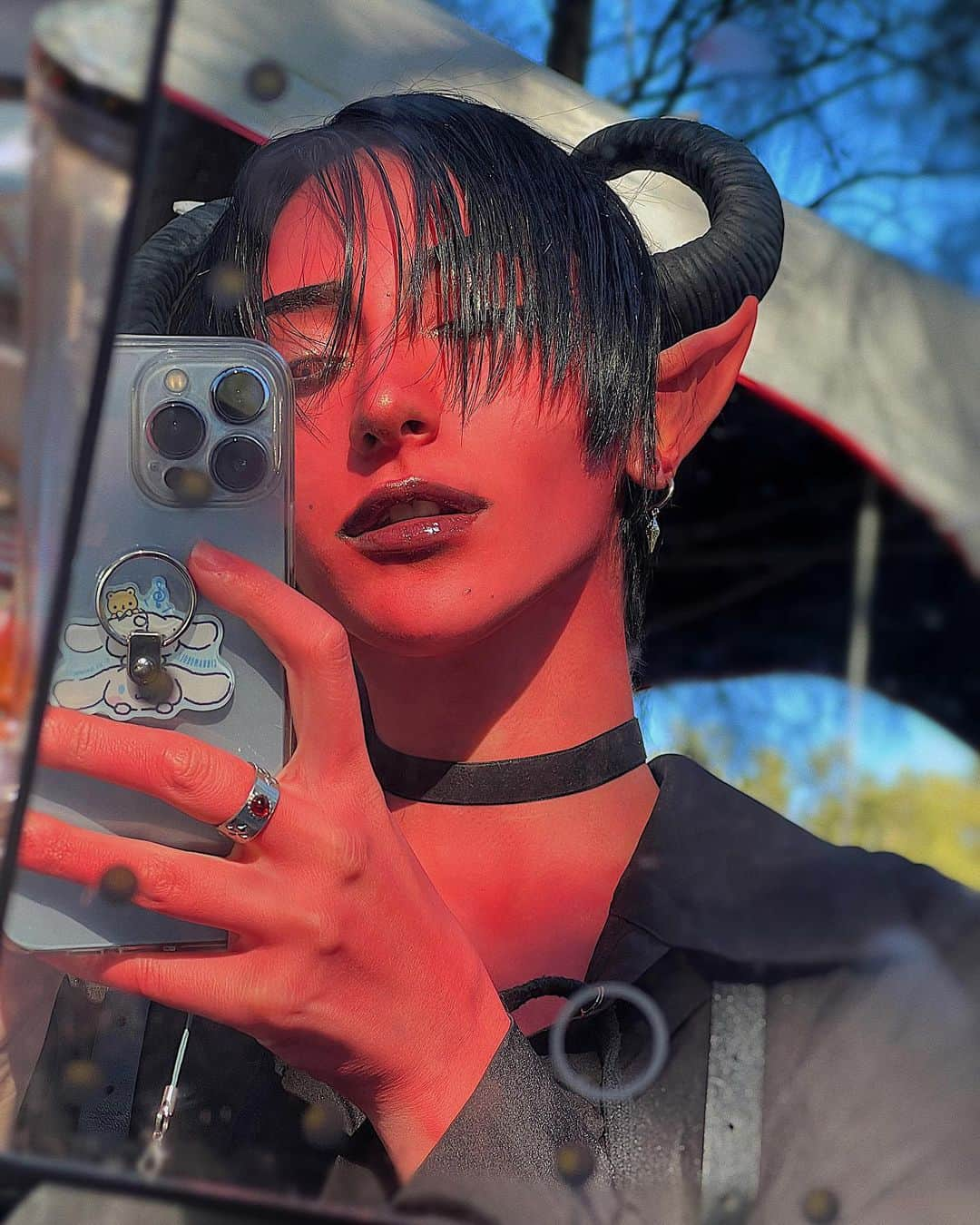 ナイトのインスタグラム：「Tiefling today 😈♥️ #tiefling #dnd #dungeonsanddragons」