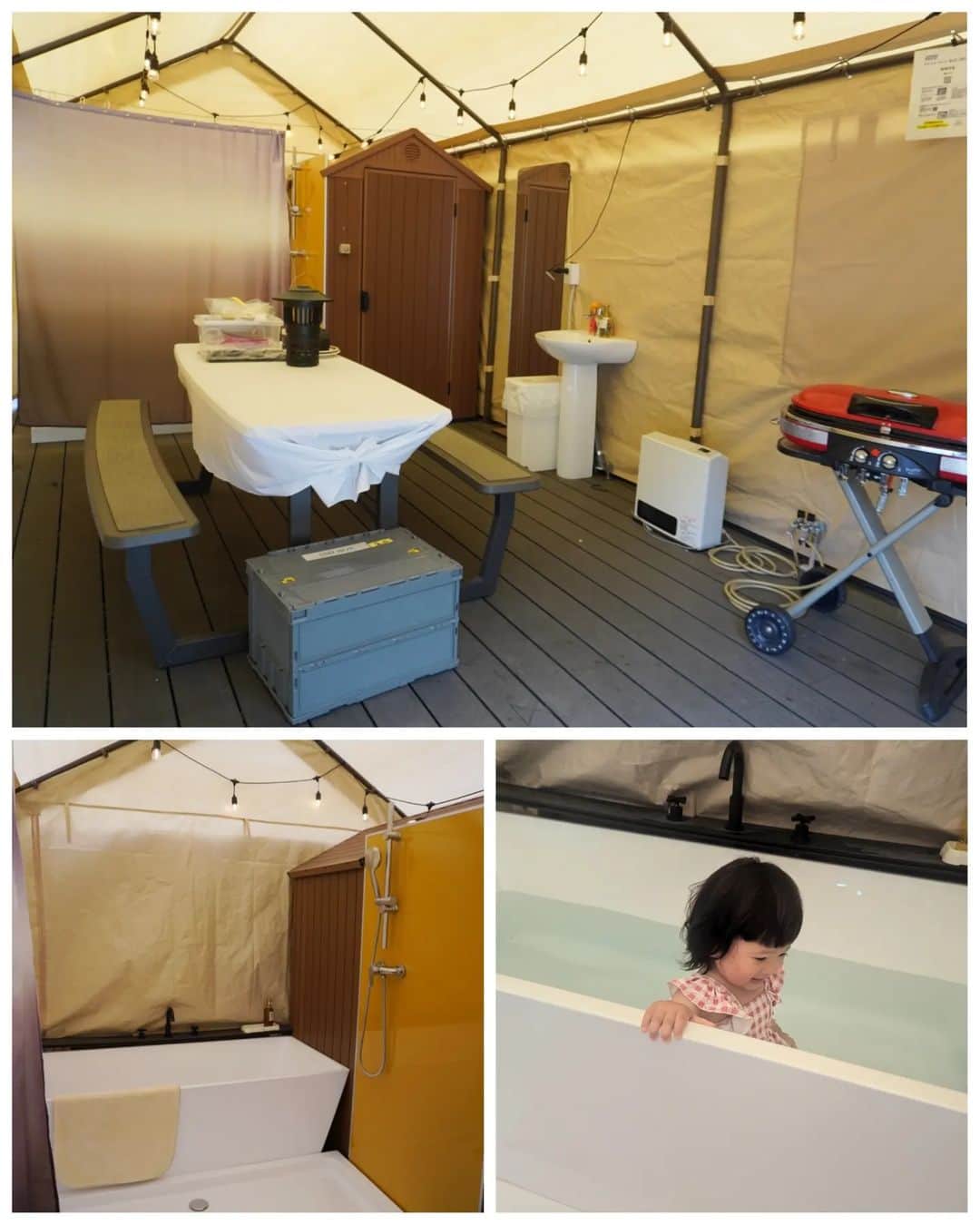 芳美リンさんのインスタグラム写真 - (芳美リンInstagram)「🗾神奈川県/足柄　Kanagawa/Ashigara  近場で、自然も温泉もご飯も楽しめる🏕  SPRINGS VILLAGE 足柄・丹沢温泉リゾート＆グランピング🏕  ドーム型テントに宿泊させていただきました。 全室・半露天風呂付☆  大浴場と、時間制で貸し切りの家族風呂、 3種類の温泉が楽しめます♨  お風呂大好きなラナちゃんは大喜び！ そして、広々ウッドデッキが、 よちよち歩きの子に安心感があって💮  夕食は、BBQ、お鍋、カレー☆  お肉苦手なラナちゃんが、 鶏の丸焼きとステーキを食べられました♡ 特に牛肉は今まで断固拒否だったので、これは大きな進歩です。  足柄牛パワー！？かな（笑）  やっぱり、楽しい経験をしながらだと、 少しづつ苦手を克服できるのかな！ 赤ちゃん時より、確実に旅を楽しんでくれているのが伝わり、嬉しいです♡  ドッグラン付きのサイトもあるので、 わんちゃん連れの方もぜひ♡  SPRINGS VILLAGE Ashigara Tanzawa onsen Resort&glampimg   We enjoyed nature,onsen and food.  They have private onsen,family onsen hourly rental and big batn.  PR @springs.village #グランピング女子会 #springsvillage足柄丹沢温泉リゾートグランピング#神奈川グランピング #関東グランピング #神奈川観光 #足柄温泉 #アウトドアトドラー #outdoortoddler #traveltoddler #トラベルトドラー#トラベルガール#温泉ソムリエ」6月11日 18時30分 - lynn.lynn5