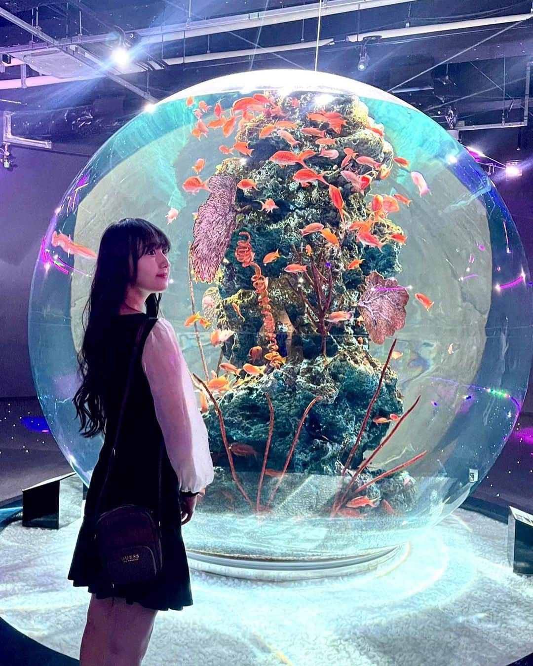 岡本怜奈さんのインスタグラム写真 - (岡本怜奈Instagram)「♡ átoa°･🐠🪐 ⁡ アクアリウムとアートが融合していて、部屋ごとに香りが違ってたり、光とか音楽も素敵で癒されたよ🫧 ♡ ♡ #atoa #アトア #神戸 #神戸観光 #神戸水族館 #水族館  #都市型水族館 #兵庫 #兵庫観光 #アクアリウム #アート  #추천 #팔로우 #셀카 #05 #05년생 #고등학생」6月11日 19時27分 - renatan1222