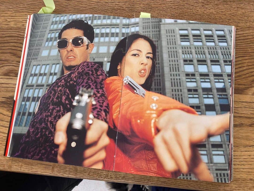 のインスタグラム：「From 7/8, photographer @itaru_hirama will be exhibiting his works at @shibuyahikarie_official. Included in the exhibition will be this picture circa 1995 with Raphael from @united_future_organisation , styling by @natsu000 originally shot for a magazine in San Francisco, the name which now escapes me (edited to add: On the One! — Thank you @pcraven !!). That was a fun shoot! We were playing International spies.」