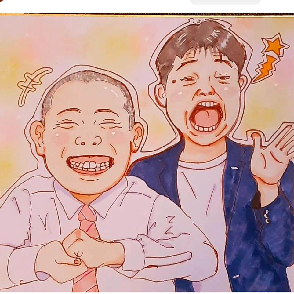 松本康太さんのインスタグラム写真 - (松本康太Instagram)「似顔絵イラストを描いていただきました(^∇^) あたたかい感じバージョンありがとうございます！　  #似顔絵#イラスト#レギュラー#あるある探検隊#あるある展覧会#ドゥドゥビィドゥバァドゥビィ」6月11日 21時15分 - aruarutankentai.matsumoto