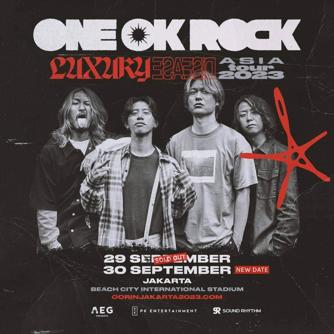 ONE OK ROCKさんのインスタグラム写真 - (ONE OK ROCKInstagram)「2ND SHOW ADDED FOR JAKARTA!  Thank you, Jakarta, for all the support!!  We have added a 2nd show in Jakarta on September 30th (Sat), 2023.   Tickets will go on sale on Monday, June 12th at 10 a.m. (GMT+7 / Jakarta Local Time) at oorinjakarta2023.com.  #ONEOKROCK #LuxuryDisease #Asiatour #OOR_LD_TOUR #OORinJakarta2023」6月11日 22時01分 - oneokrockofficial