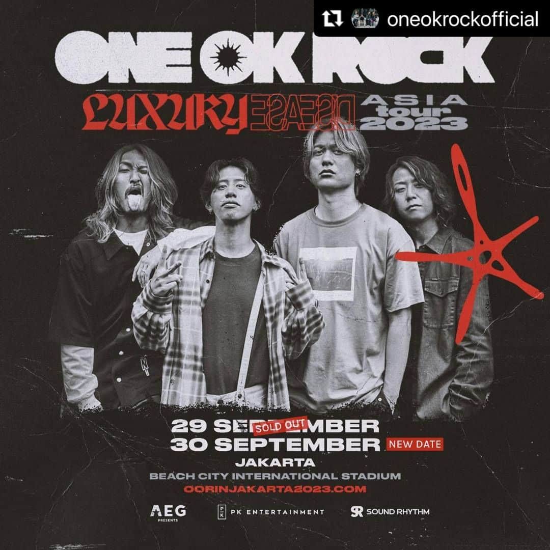 ONE OK ROCK WORLDさんのインスタグラム写真 - (ONE OK ROCK WORLDInstagram)「- ARE YOU READY TO GO??  #Repost @oneokrockofficial with @use.repost ・・・ 2ND SHOW ADDED FOR JAKARTA!  Thank you, Jakarta, for all the support!!  We have added a 2nd show in Jakarta on September 30th (Sat), 2023.   Tickets wil→l go on sale on Monday, June 12th at 10 a.m. (GMT+7 / Jakarta Local Time) at oorinjakarta2023.com.  #ONEOKROCK #LuxuryDisease #Asiatour #OOR_LD_TOUR #OORinJakarta2023 - インドネシア公演のチケットが完売につき、追加公演が発表になりました！」6月11日 22時11分 - oneokrockworld