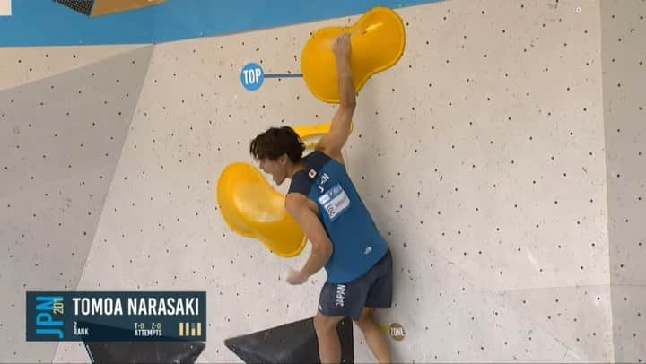 楢崎智亜のインスタグラム：「WORLDCUP Brixen🇮🇹   Final tonight!!!👊🏻🔥 Phyced for climb again!!!  決勝進出！！ 1.2課題目をしっかりフラッシュすることが出来、 4課題目の完登は自信になりました👊🏻🔥  日本人4人決勝進出！ 決勝は18:00(日本時間3:00)からです！ 応援お願いします📣  video by @ifsclimbing」