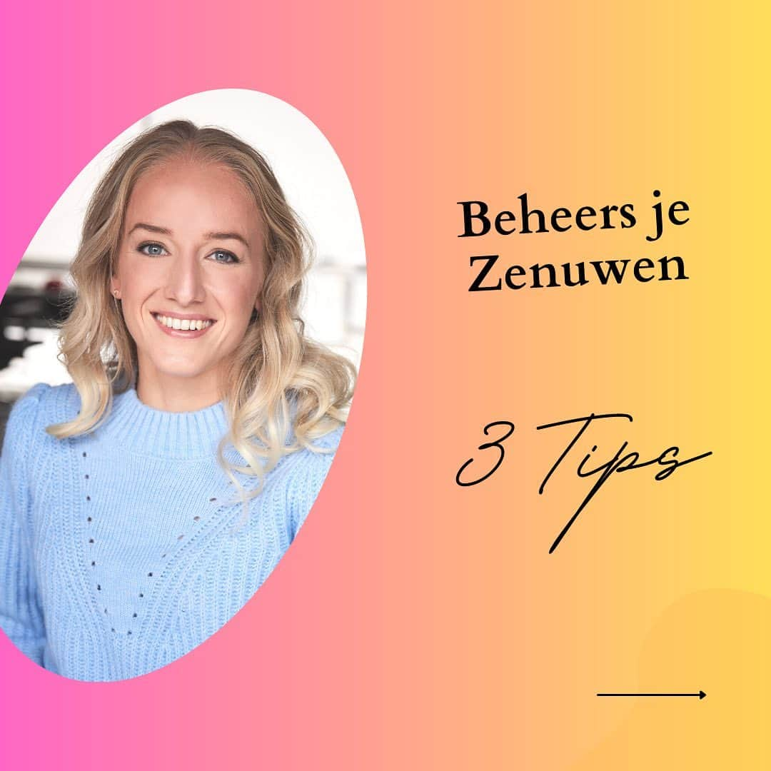 サンネ・ウェバースのインスタグラム：「🌟 Beheers je Zenuwen: 3 Tips voor Zelfvertrouwen! 🌟 We kennen allemaal dat gevoel van zenuwen voor een belangrijk moment. Zenuwen kunnen je helpen om beter te presteren, maar het is soms moeilijk om ze te beheersen. Hopelijk kan je iets met deze tips!   1️⃣ Adem diep in en uit: Neem een moment om diep adem te halen en bewust te ontspannen. Dit helpt je zenuwstelsel te kalmeren en geeft je een gevoel van kalmte en focus.  2️⃣ Visualiseer succes: Doe je ogen even dicht en zie jezelf succes hebben. Zie jezelf met zelfvertrouwen je doelen bereiken. Door jezelf voor te stellen dat het goed gaat, train je je geest om positief en krachtig te zijn.  3️⃣ Positieve affirmaties: Spreek positieve affirmaties uit om je zelfvertrouwen te versterken. Zeg bijvoorbeeld tegen jezelf: "Ik ben sterk, ik heb hier goed voor getraind, ik kan dit aan." Geef jezelf een boost van positieve energie.  Onthoud: zenuwen betekenen dat je gepassioneerd bent en uit je comfortzone stapt. Gebruik deze tips om je zelfvertrouwen te vergroten en je zenuwen te beheersen. Ga ervoor! 💪✨ #Zelfvertrouwen #ZenuwenInBedwang #KrachtVanVisualisatie」