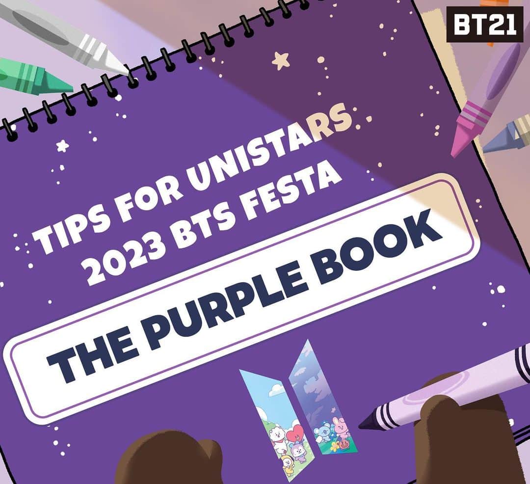 BT21 Stars of tomorrow, UNIVERSTAR!さんのインスタグラム写真 - (BT21 Stars of tomorrow, UNIVERSTAR!Instagram)「Check out The Purple Book🤓💜 and find out special promotions and events for BTS 10th Anniversary FESTA  There’s so much prepared just for you, UNISTARS💫  p.s. for UNISTARS at Hong Kong, LINEFRIENDS Hong Kong Store is also getting ready to join FESTA! Will come back with promotion notice soon!  #2023BTSFESTA #BTS10thAnniversary #2023BTSFESTAwithBT21 #BT21 #LINEFRIENDS」6月12日 11時48分 - bt21_official
