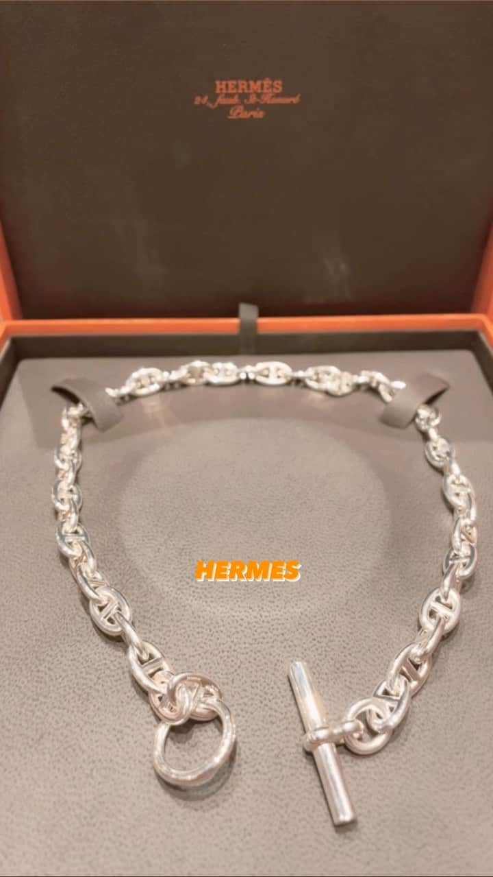 ETSUKOのインスタグラム：「やっと私の所に来てくれた🫶🏽🫶🏽🫶🏽 #hermes #シェーヌダンクル #ネックレス #シルバー#シルバーアクセサリー#エルメス」