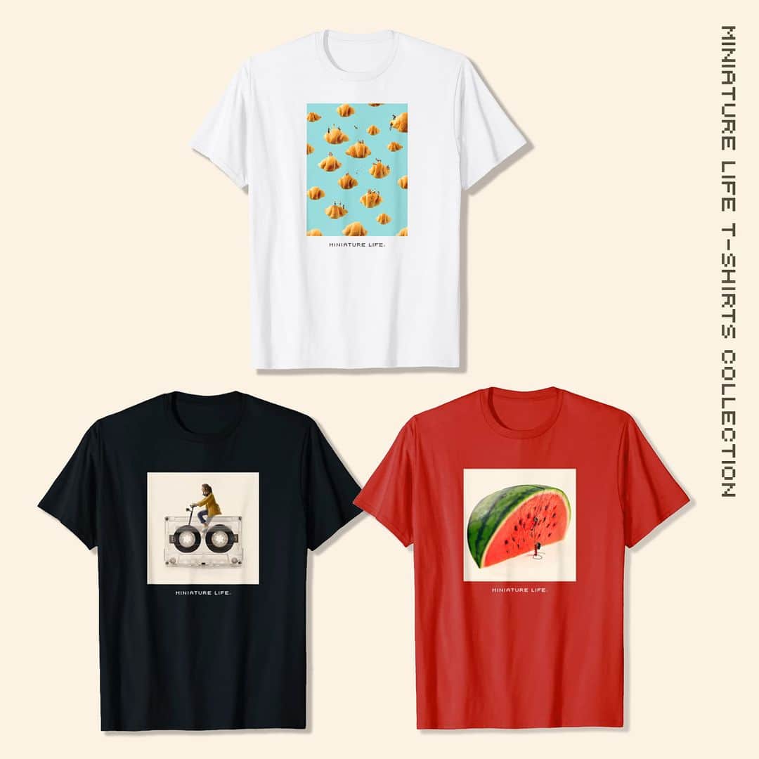 田中達也さんのインスタグラム写真 - (田中達也Instagram)「MINIATURE LIFE T-shirts 2023 Summer ⠀ 暑くなってきたので、今年もTシャツを新しく作りました。Tシャツは、日本、アメリカ、イギリス、ドイツ、フランス、イタリア、スペインのAmazonで購入できます。詳しくはプロフィールのURLから。 ⠀ I made a new T-shirt. You can purchase the T-shirts from Amazon in Japan, the USA, the UK, Germany, France, Italy, and Spain. Please be sure to check them out. The link is in my profile.」6月12日 20時30分 - tanaka_tatsuya