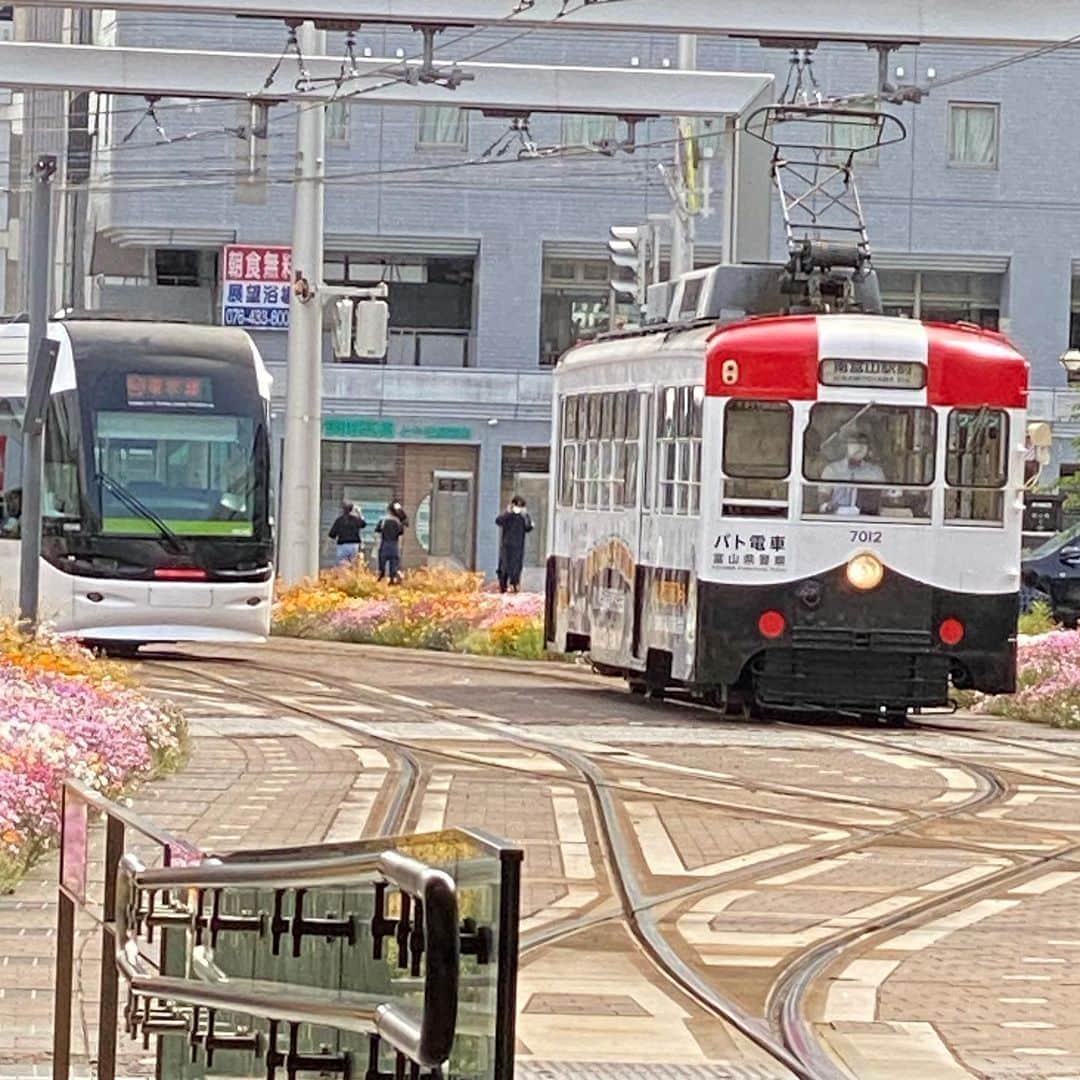 大西蘭さんのインスタグラム写真 - (大西蘭Instagram)「《富山市》 パト電車🚔  パトカーのように装飾されたパト電車が走っていると聞いて、　富山駅で来るのを待ち、乗ってきました♬  富山駅に入ってくるのが見えると、 ほんとにパトカーみたい！と息子は大喜び😆  せっかくなので乗ってみましたが、中は普通でした🤣  でも息子が気に入ったので、すでに2回乗りました笑  ちなみに、富山地方鉄道に電話をすると、いつどこを走っているか、教えてくれますよ😊 私たちは何時に富山駅に来るかを聞いて、それに合わせて行きました❣️  今年の4月から1年間運行予定だそうなので、街中で見かけることもありそうですね👀  #パト電車 #パトカー電車 #富山地方鉄道 #路面電車 #地鉄  #小鉄くん #小鉄ママと繋がりたい #富山観光 #富山旅行 #富山ママ #富山暮らし #富山の遊び場」6月12日 20時44分 - onishiran
