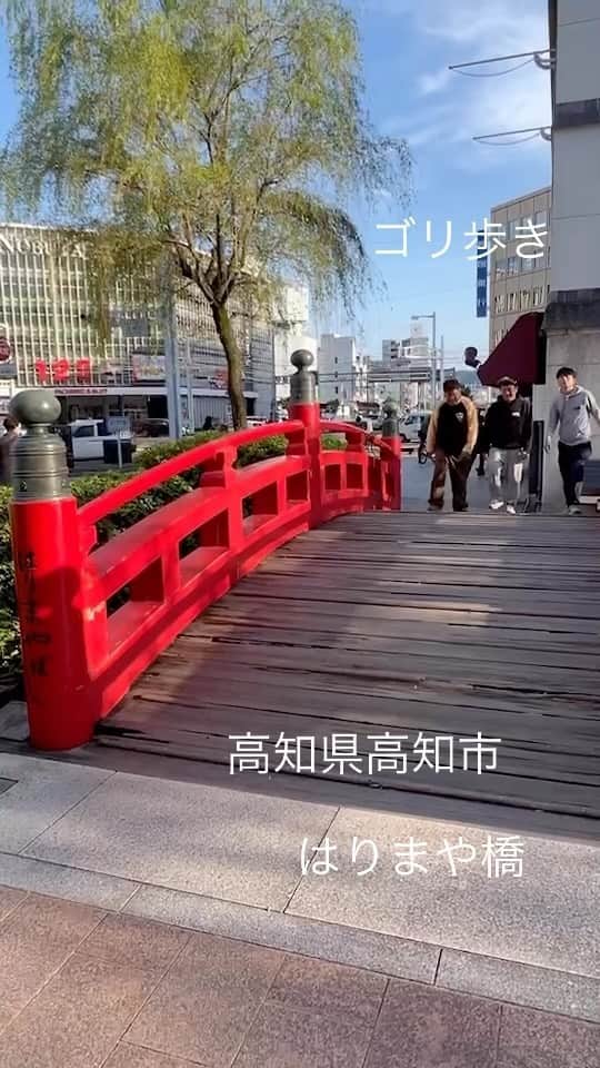 ゴリけんのインスタグラム：「ゴリ歩き  高知県ですね。  歩きに適した橋ですね。  #ゴリ歩き #はりまや橋」