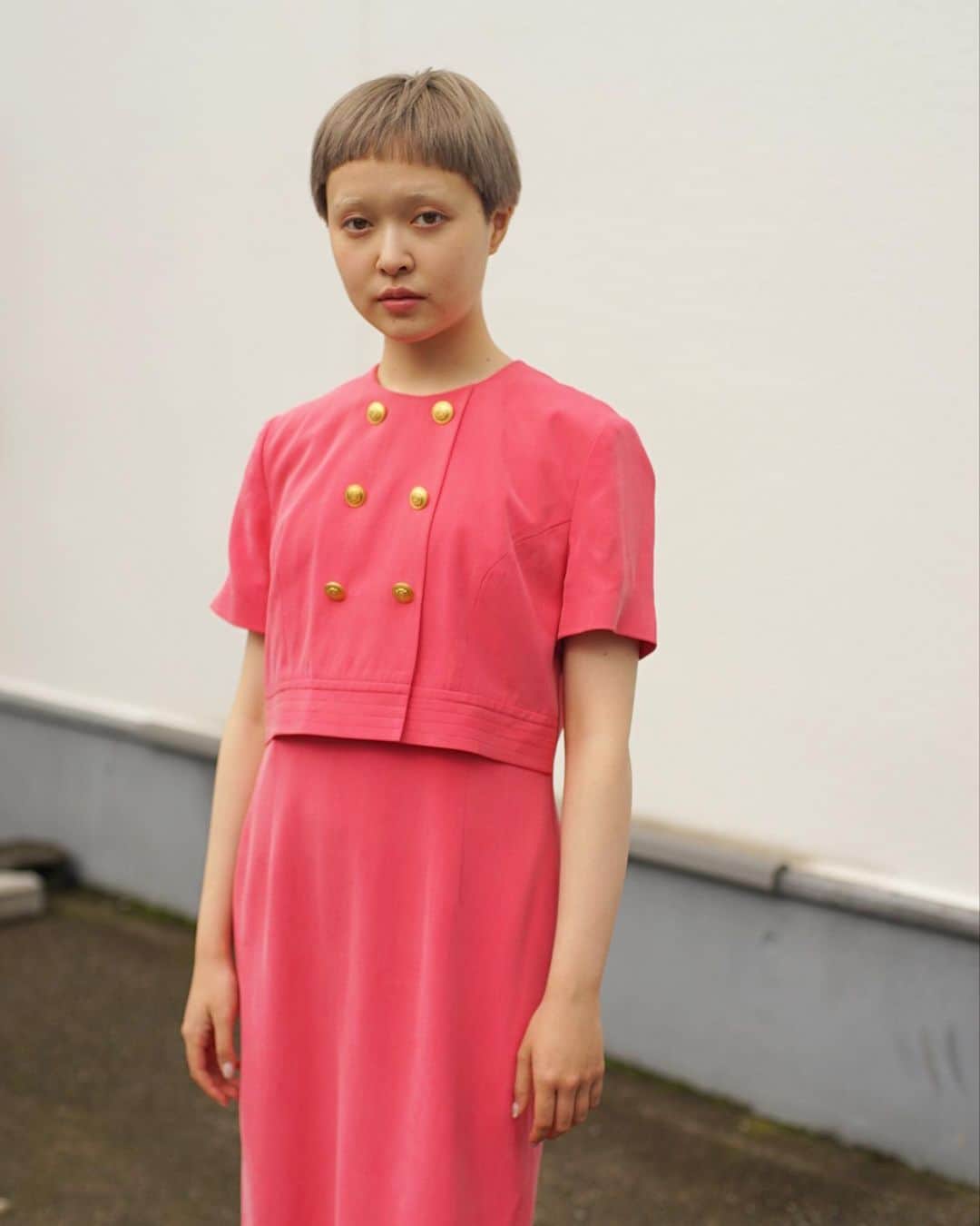 PUNK CAKEさんのインスタグラム写真 - (PUNK CAKEInstagram)「💕 NEW ARRIVAL 💕 ☑︎ S/S pink silk fake layered dress  Now on sale ➡︎ ONLINE STORE   model / @momooka_koyoi」6月12日 17時02分 - punk_cake