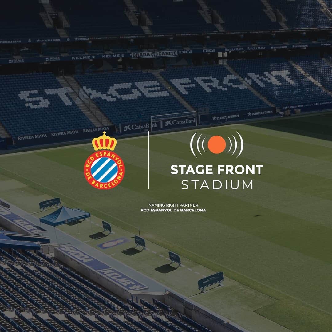RCDエスパニョールのインスタグラム：「🤝 @rcdespanyol and @stagefront reach an agreement for the Naming Rights of the #StageFrontStadium.」