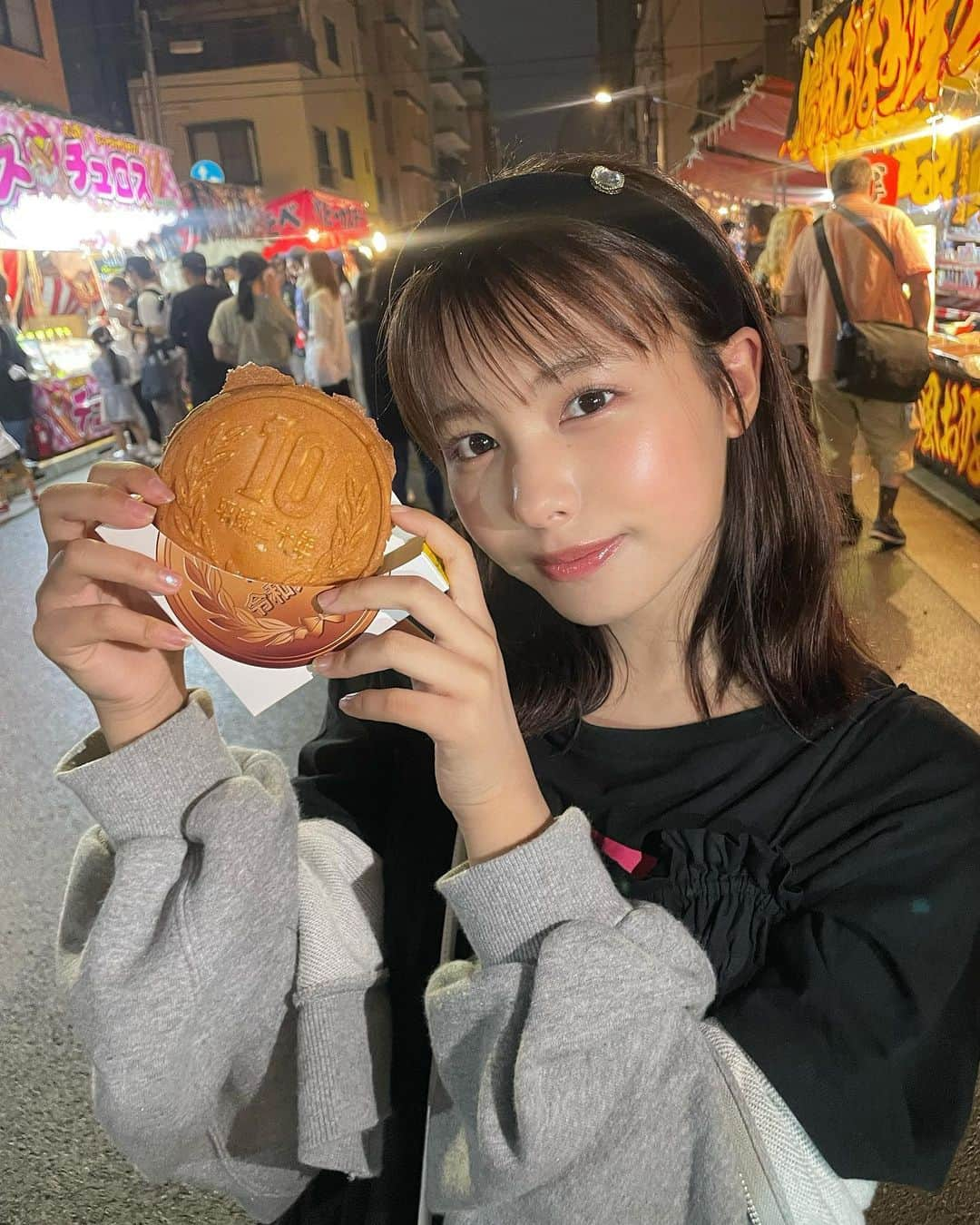 宮崎あみささんのインスタグラム写真 - (宮崎あみさInstagram)「今年初お祭り🏮👘✨ ・ 10円パン初めて食べた」6月12日 19時14分 - miyazaki_aa