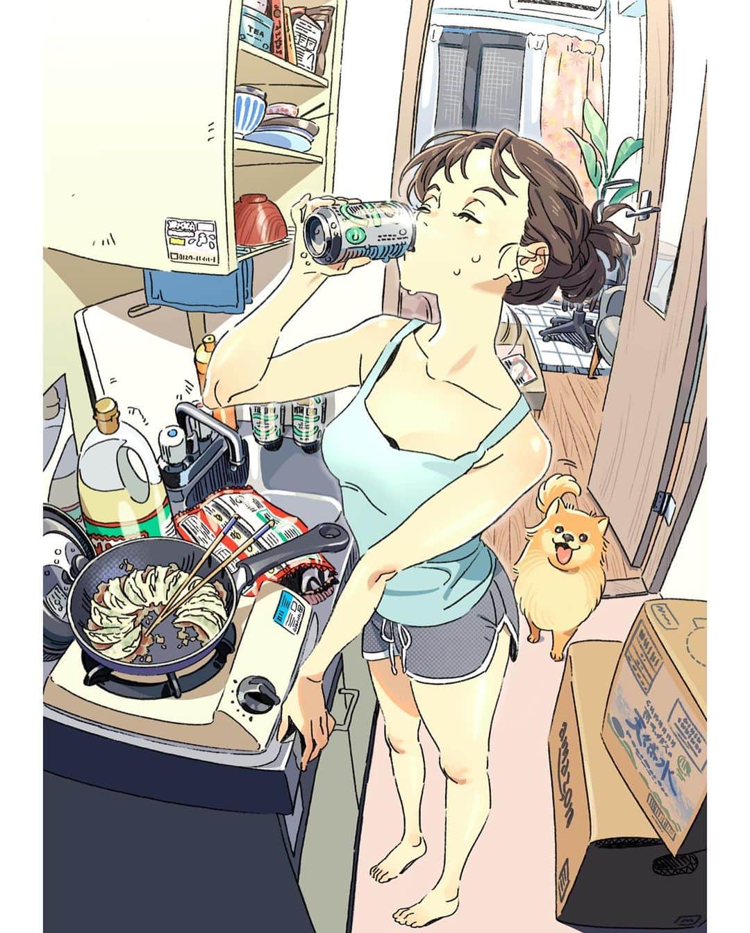 刈谷仁美さんのインスタグラム写真 - (刈谷仁美Instagram)「ビールは美味い！！！  #illustration #drawing」6月12日 19時48分 - kry_aia