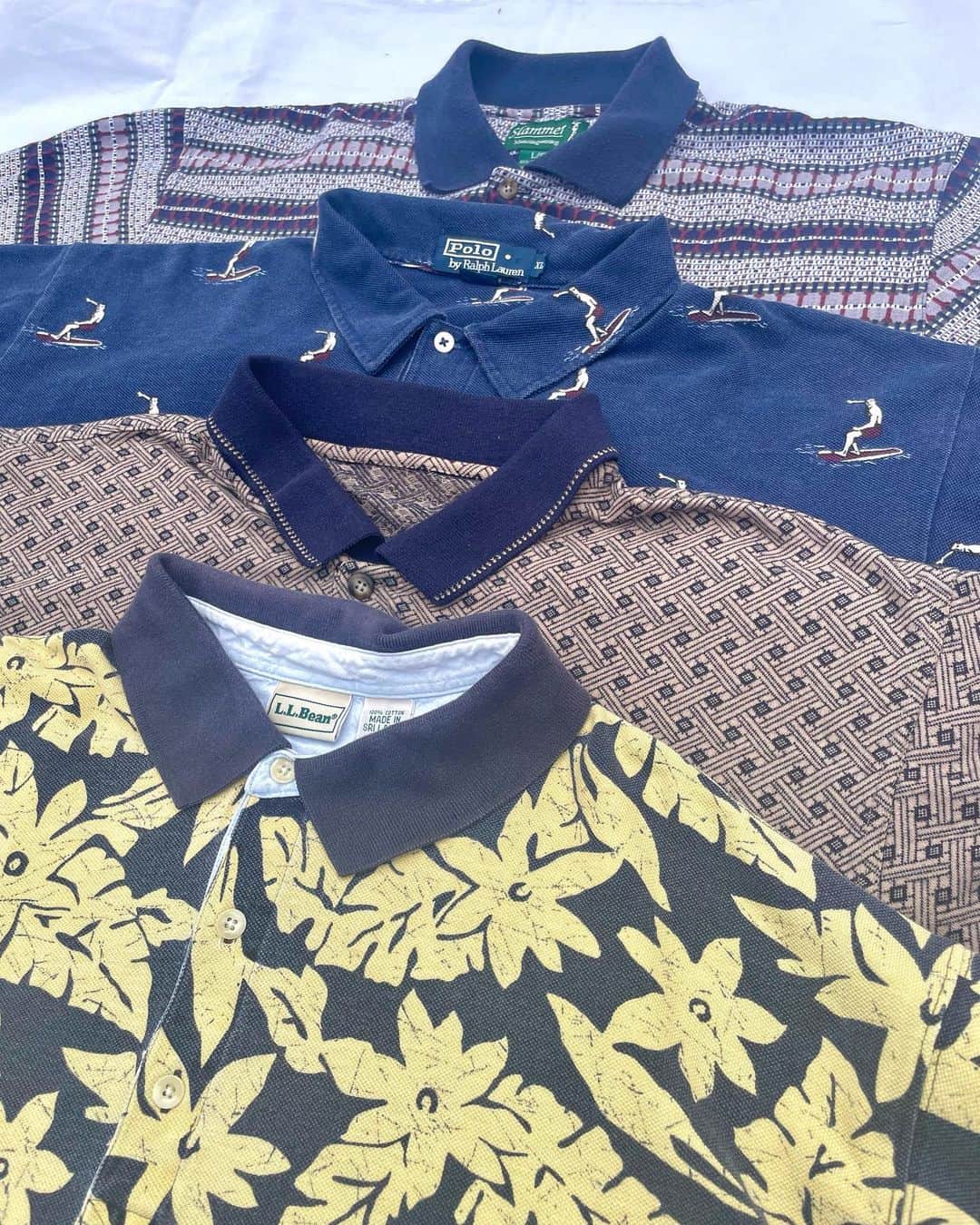 のインスタグラム：「ㅤㅤㅤㅤㅤㅤㅤㅤㅤㅤㅤㅤㅤ 【 short sleeve pattern polo shirt 】  #古着 #古着屋 #東京 #下北 #下北沢 #下北沢古着 #下北沢古着屋 #フラミンゴ下北沢店　#ポロシャツ #ralphlauren #llbean #poloshirt #vintage#mens#ladies#fashion#tokyo#shimokitazawa #优质的 #下北泽　#빈티지　#시모키타자와」