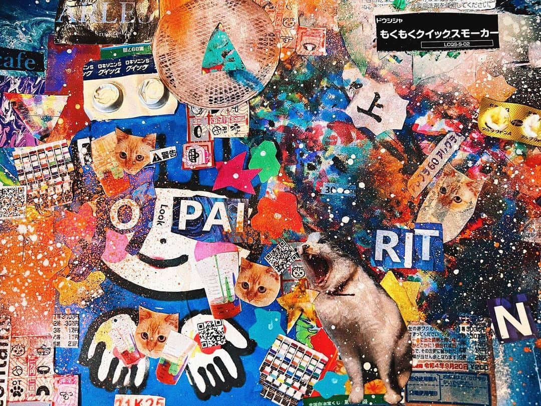 DAOKOのインスタグラム：「Collage art made with items intended to be thrown away👀 #collage」