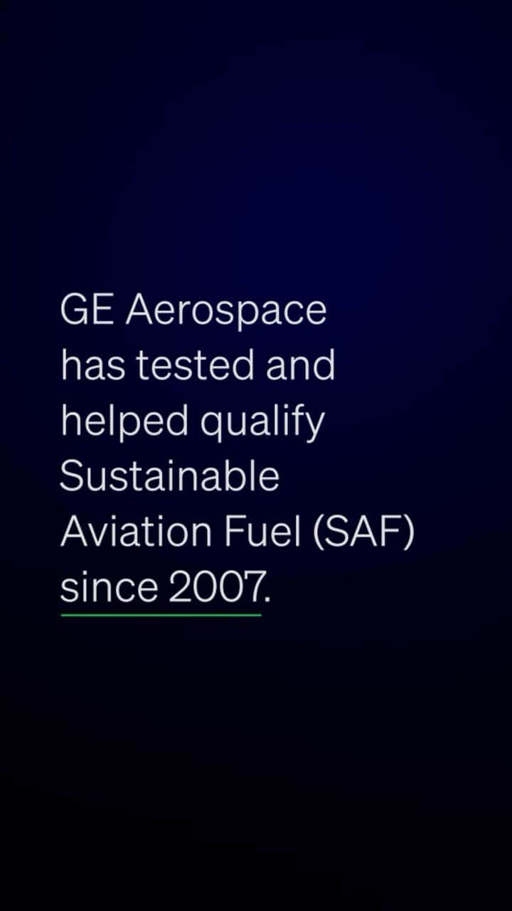 GeneralElectricのインスタグラム：「@ge_aerospace has tested Sustainable Aviation Fuel (SAF) in our engines for over 15 years. Today, SAF can be used in blends up to 50% with conventional jet fuel. Learn more about how we’re fueling the future of flight at #ParisAirShow2023 in just ONE week! See you there. 👋🏼」