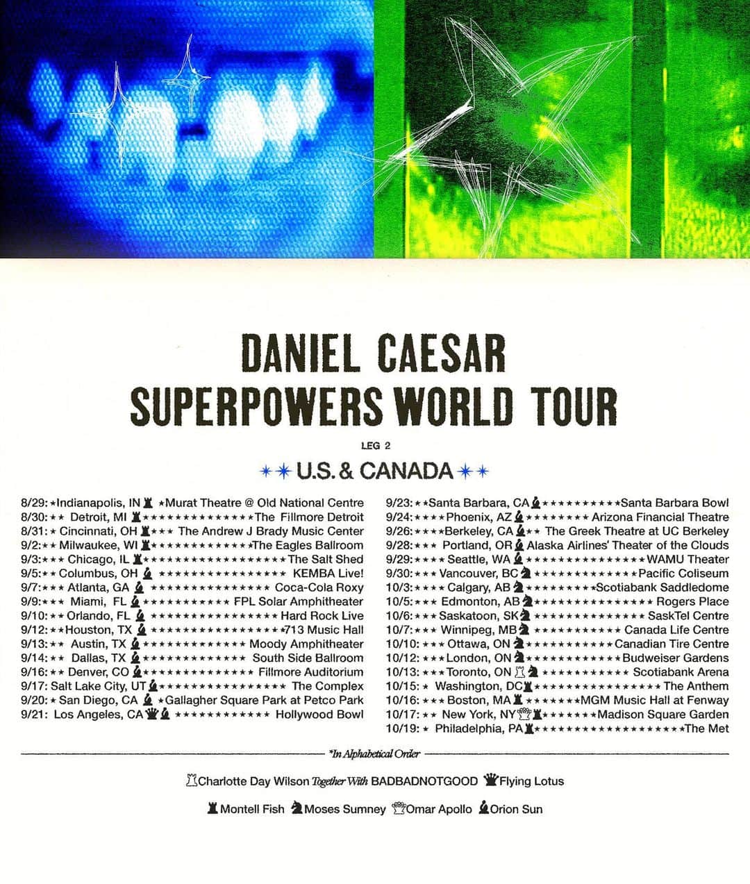 ダニエル・シーザーのインスタグラム：「Finally coming back to North America. Superpowers tour.  Love you guys bye.  Artist pre-sale starts tomorrow at 10am local! If you haven’t already, sign up for the newsletter at www.danielcaesar.com (http://www.danielcaesar.com/)  for first access to tickets.」