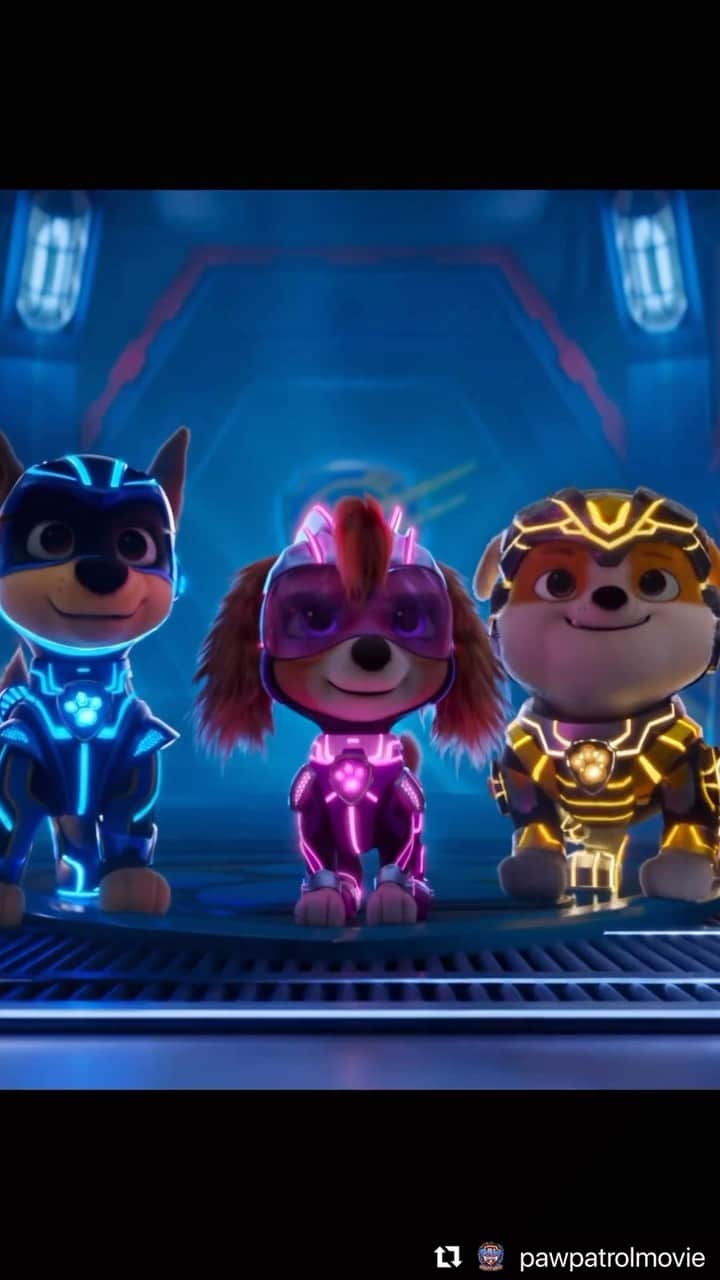 クリスティン・ベルのインスタグラム：「Repost from @pawpatrolmovie  •  This September, a new breed of heroes hits the big screen. Meet the Mighty Pups in our SUPER new trailer for PAW Patrol: The Mighty Movie. #PawPatrolMovie」