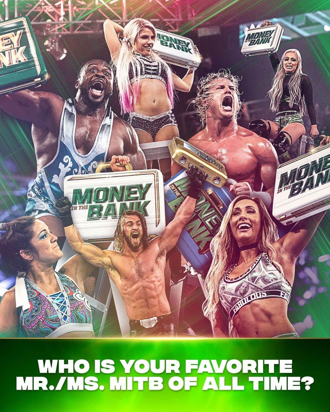 WWEさんのインスタグラム写真 - (WWEInstagram)「Let us know your favorite ⬇️ ⬇️ ⬇️ #MITB」6月13日 4時00分 - wwe