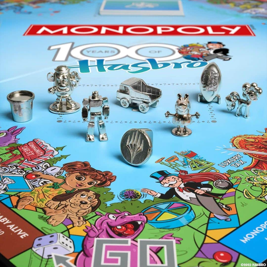 Hasbroさんのインスタグラム写真 - (HasbroInstagram)「🎉 Celebrate Hasbro's 100-year legacy with a limited edition Monopoly created by WS Game Company! Check out the custom illustrated game board that commemorates the anniversary by highlighting 90 of Hasbro's most acclaimed brands including Transformers, Peppa Pig, Magic: The Gathering, My Little Pony, Nerf and so many more.   This premium game comes encapsulated in an embossed unique collectible tin box and features Hasbro's iconic fun-loving characters at every corner of the board, components, and packaging. #hasbro100」6月13日 3時43分 - hasbro