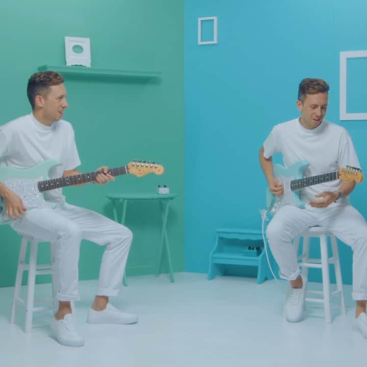 Fender Guitarのインスタグラム：「Introducing two new limited edition colorways to the @coryjwong Stratocaster! The new models are available in Satin Daphne Blue or Satin Surf Green — which one is your favorite? Get yours at the link in bio.」