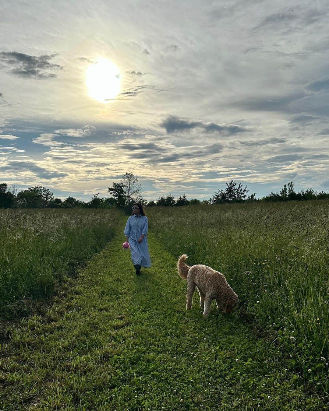 ジェニファー・ティリーさんのインスタグラム写真 - (ジェニファー・ティリーInstagram)「In the grass. 🌱 Guest starring Ruby, the dog. Pics by @probinsonart」6月27日 23時45分 - jennifertilly
